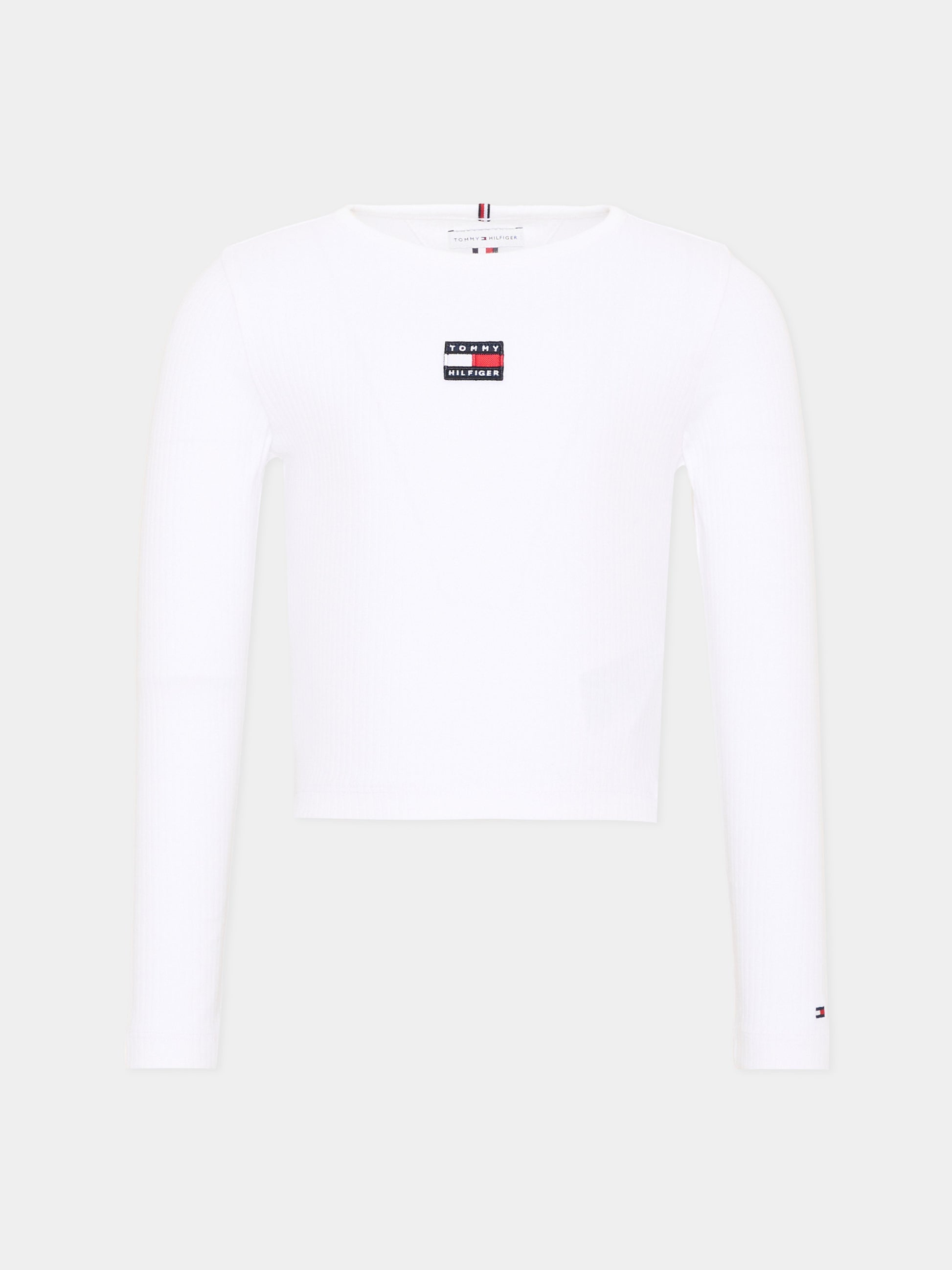 T-shirt bianca per bambina con logo,Tommy Hilfiger Junior,KG0KG09065 YBR