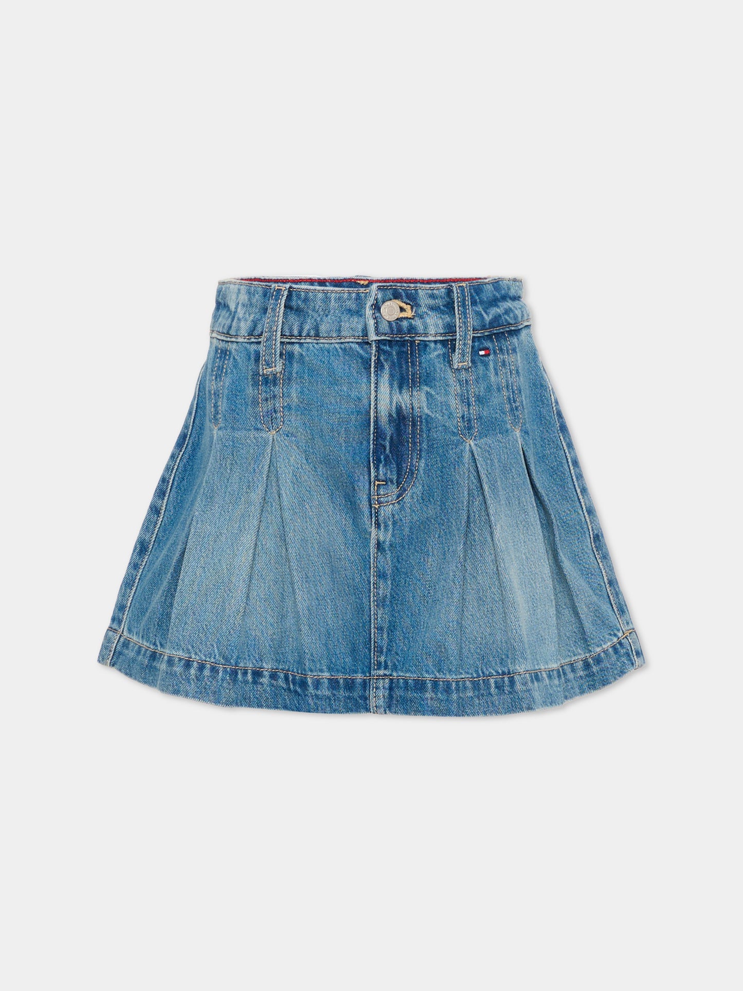 Gonna denim per bambina con pieghe,Tommy Hilfiger Junior,KG0KG09434 1BK