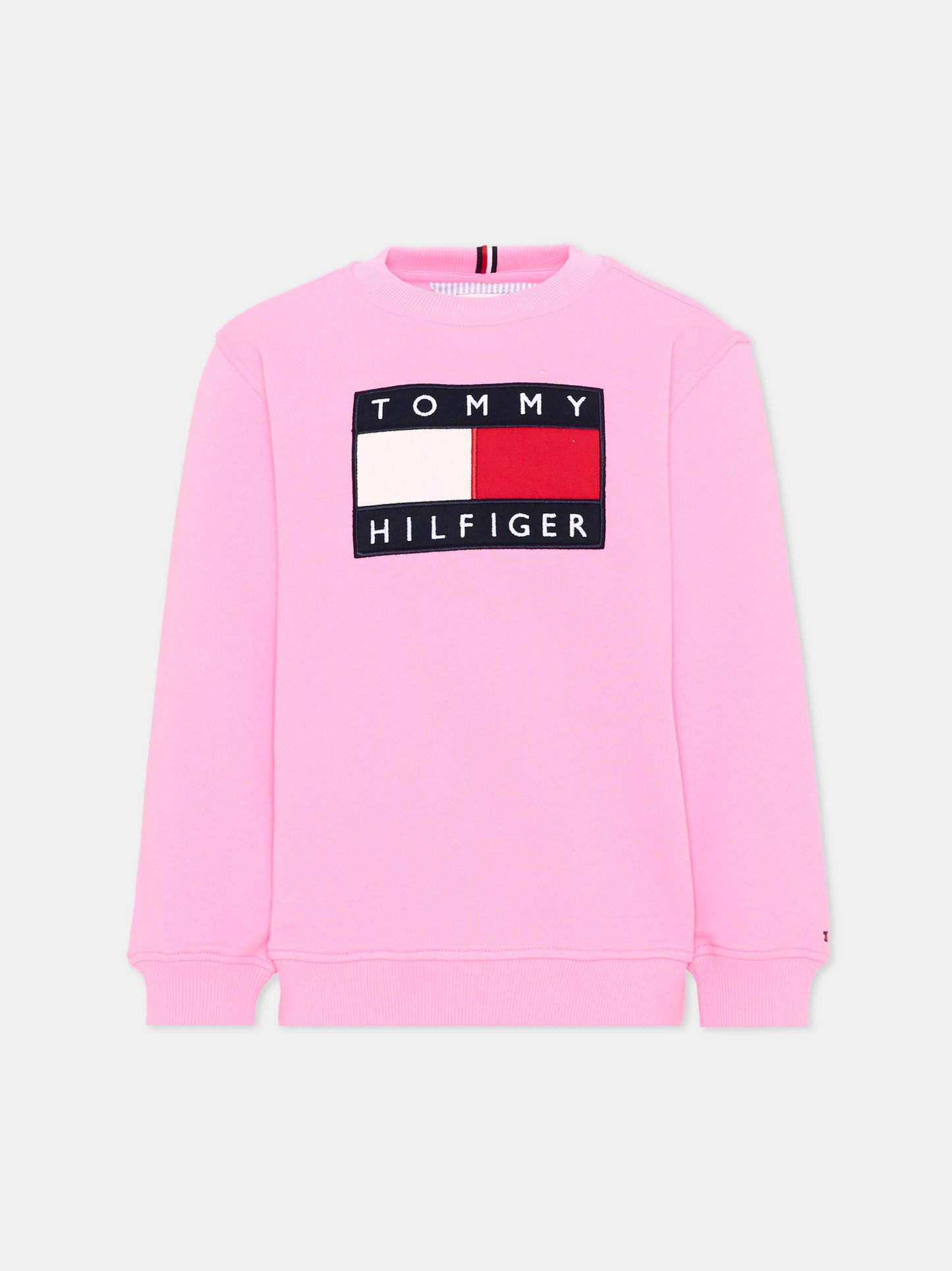 Felpa rosa per bambina con logo,Tommy Hilfiger Junior,KS0KS00709 TOU