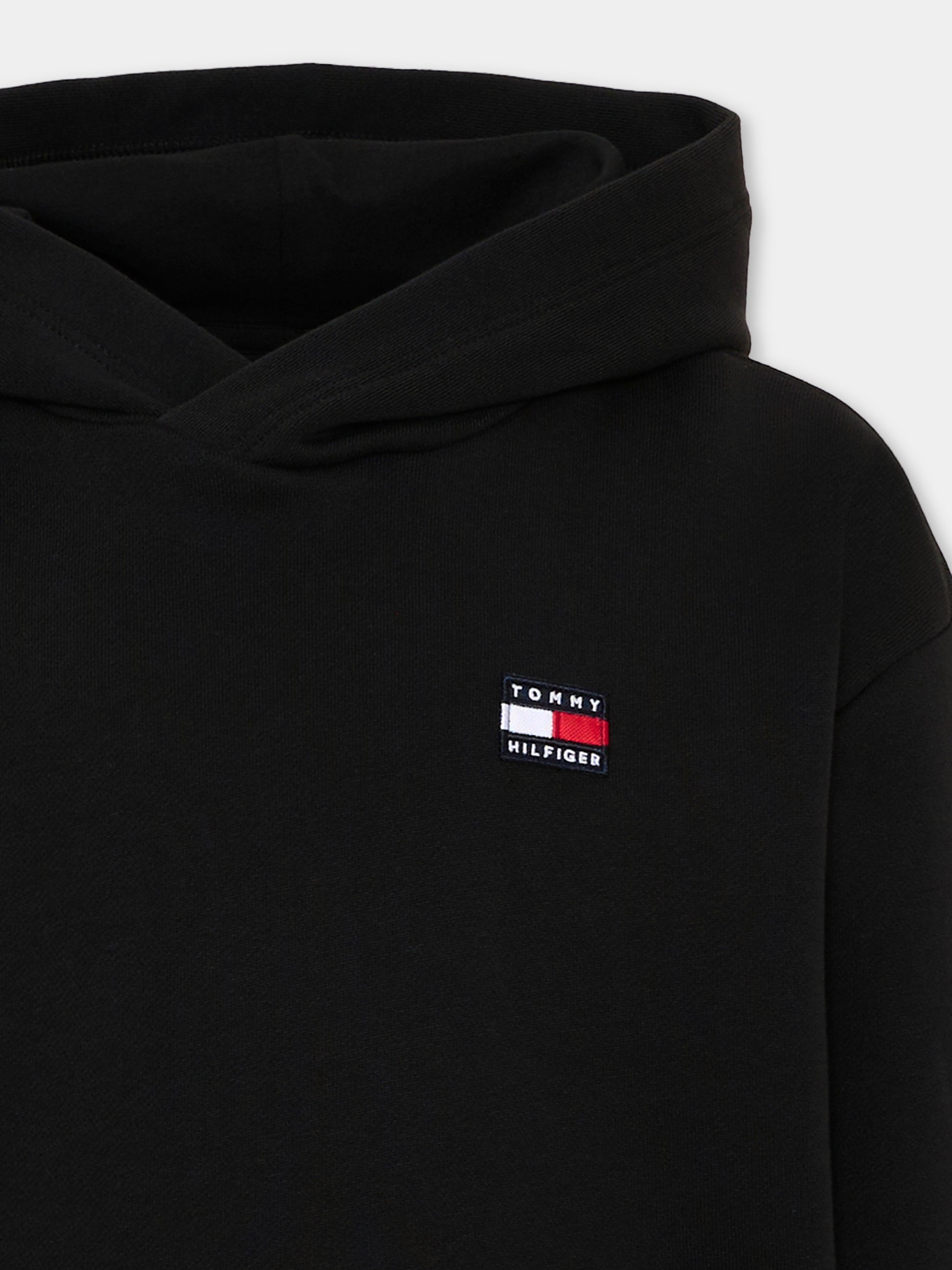 Felpa nera per bambini con logo,Tommy Hilfiger Junior,KS0KS00758 BDS