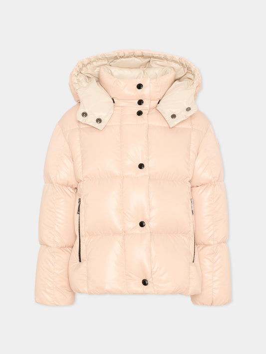 Piumino rosa Parana per bambina con logo,Moncler Kids,L2954 1A00040 597Z8 21G