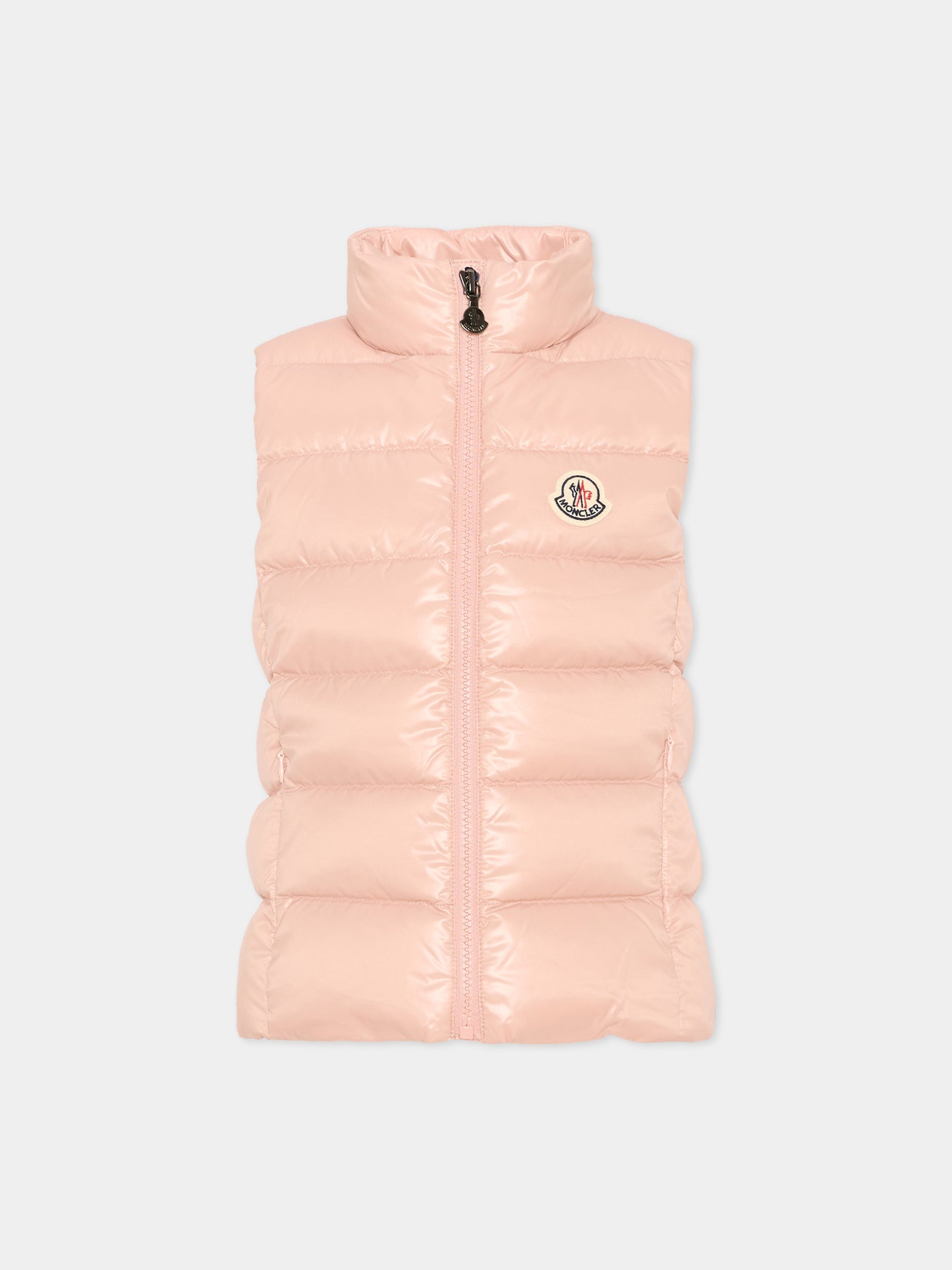 Gilet rosa Ghany per bambina con logo,Moncler Kids,L2954 1A52810 68950 512