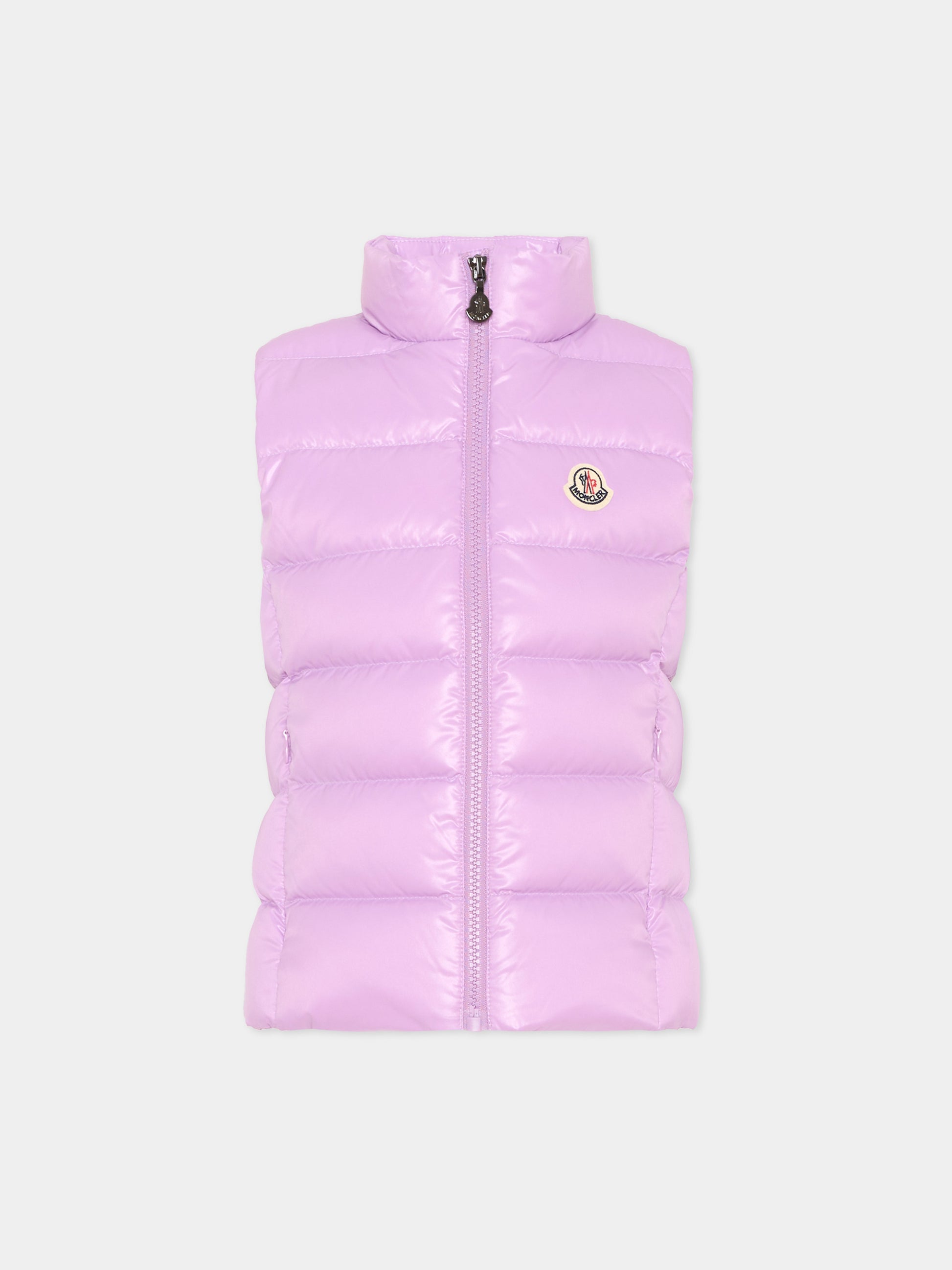 Gilet lilla Ghany per bambina con logo,Moncler Kids,L2954 1A52810 68950 602