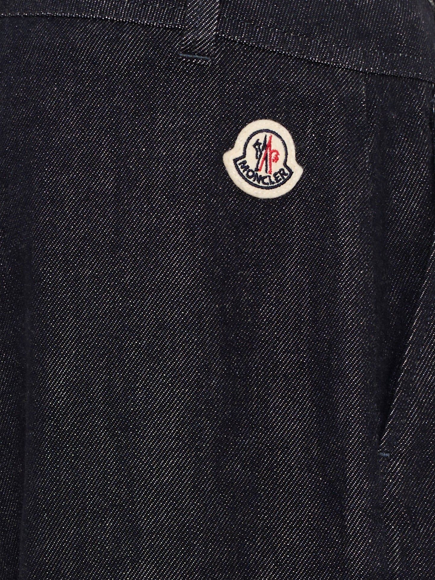 Pantaloni blu in denim per bambina con logo,Moncler Kids,L2954 2A00001 598DA 77A
