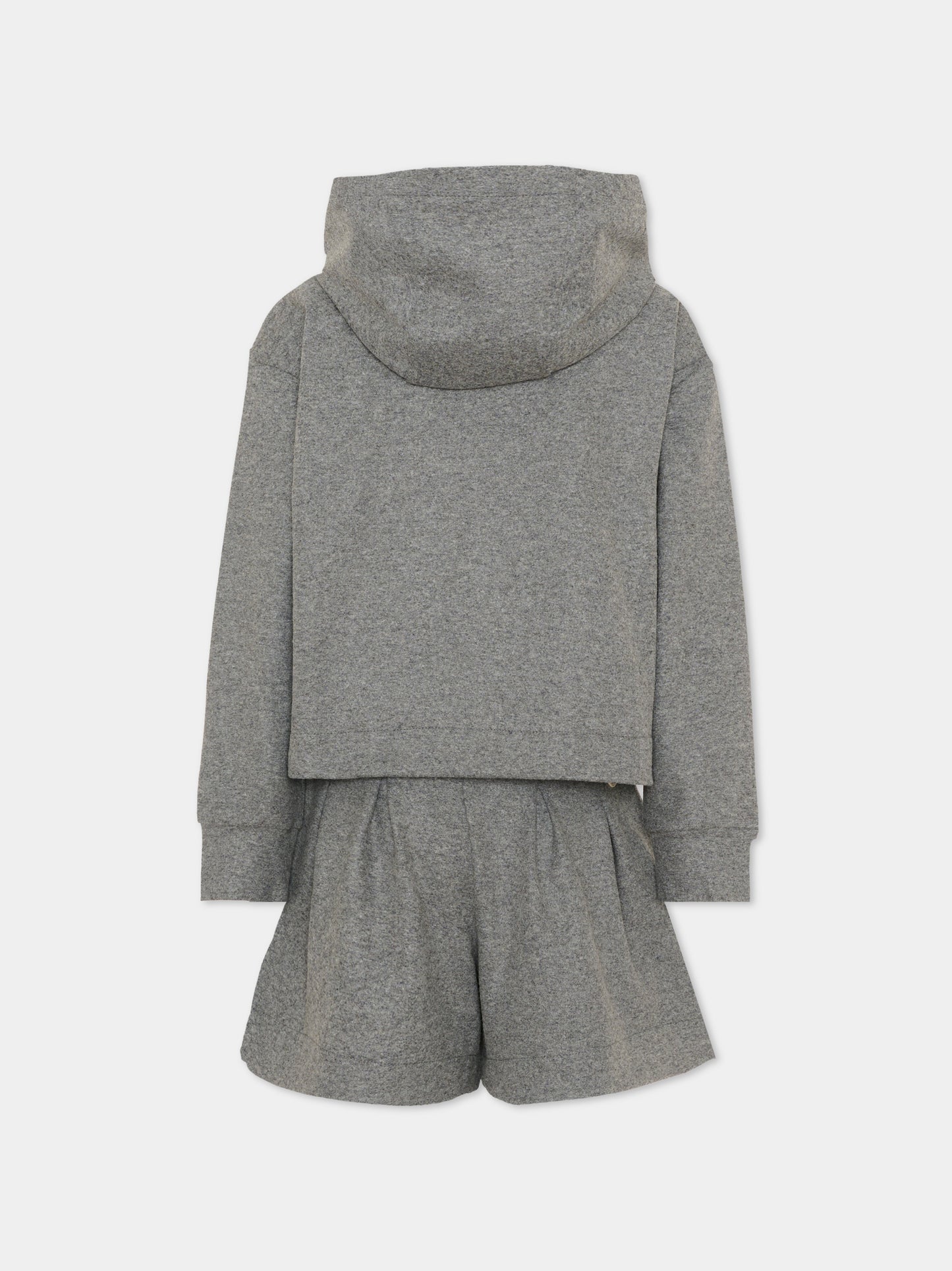 Completo sportivo grigio per bambina con logo,Moncler Kids,L2954 8M00005 89B0Y 935