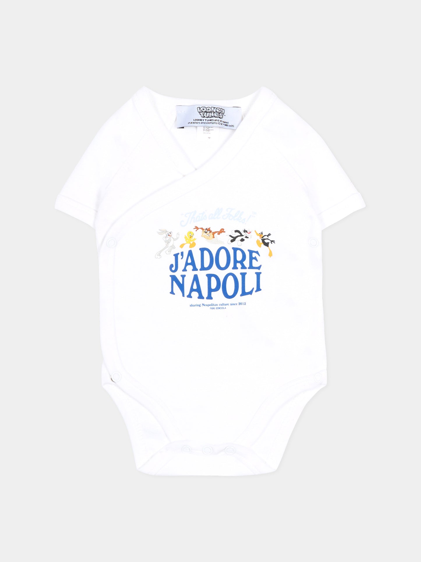 Body bianco per neonati con Looney Tunes,J'adore Napoli,J'ADORE NAPOLI LOONEY TUNES BODY KIDS WHITE