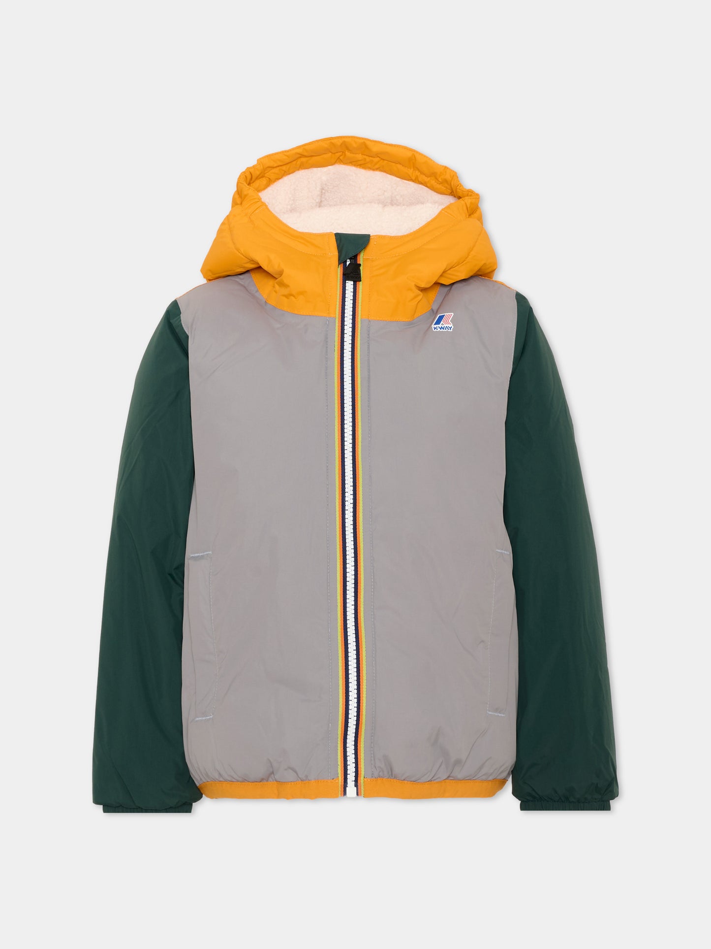 Piumino multicolor Claude Orsetto per bambino con logo,K-way,K7142TW T00