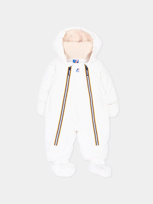 Piumino bianco Le Vrai 4.0 Snotty Orsetto per neonati con logo,K-way,K8134PW 490