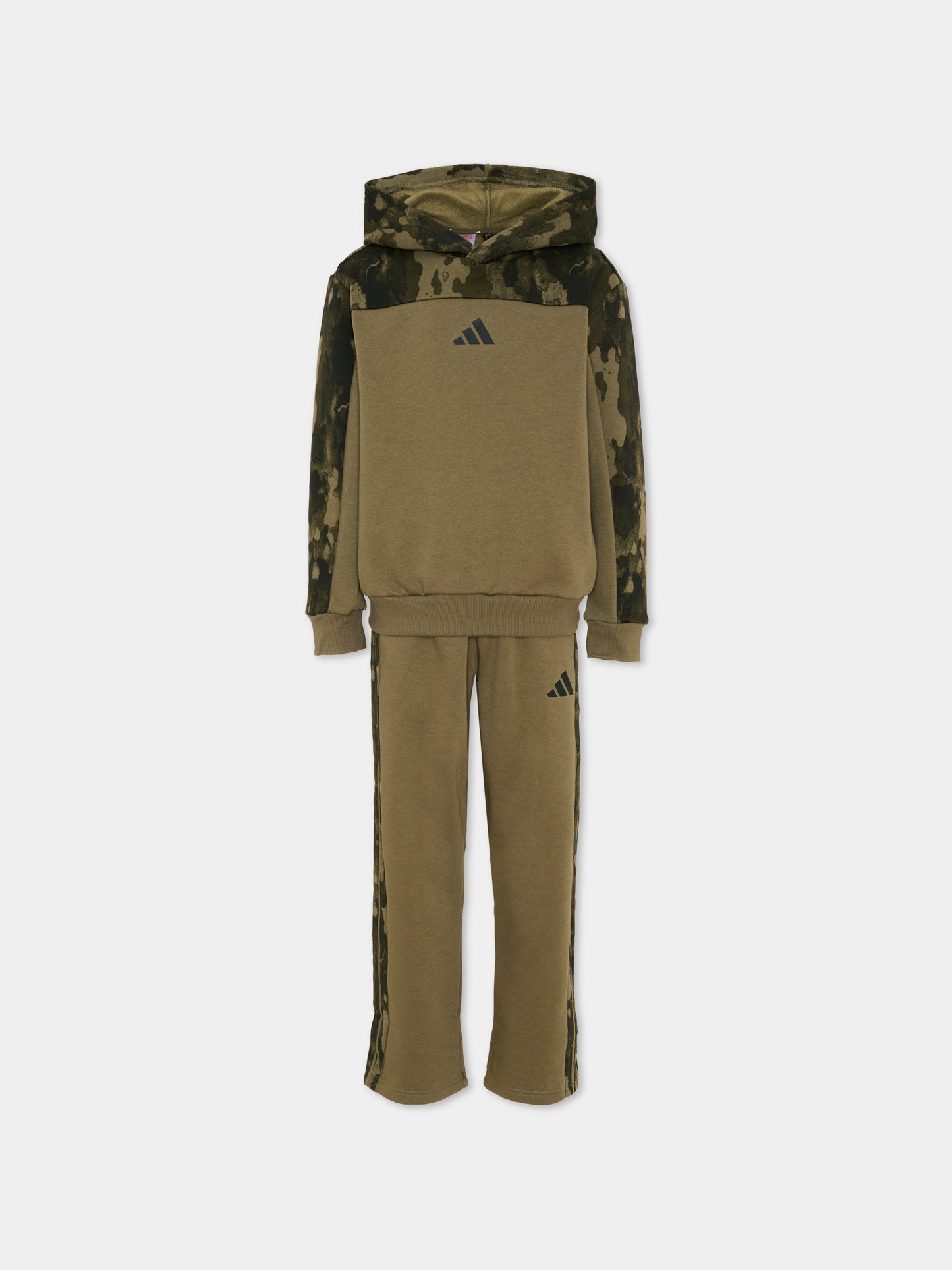 Completo sportivo lungo verde camo per bambino,Adidas,KC9726