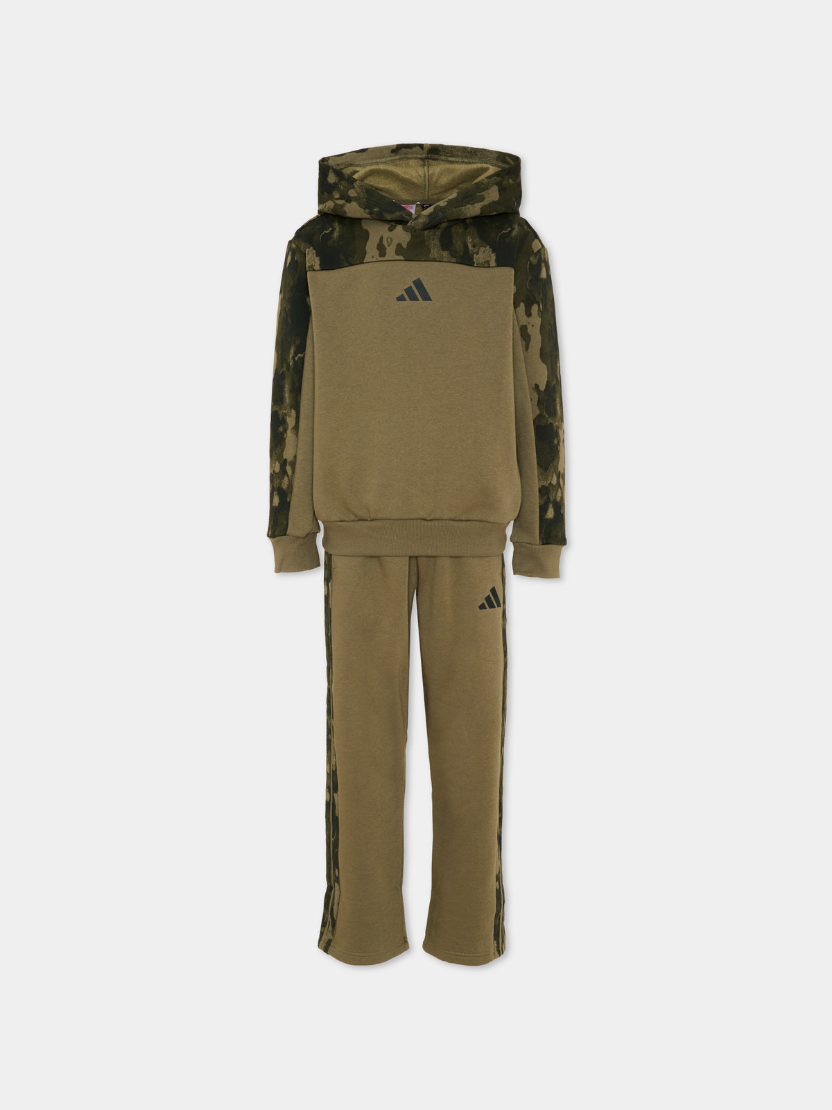 Completo sportivo lungo verde camo per bambino,Adidas,KC9726