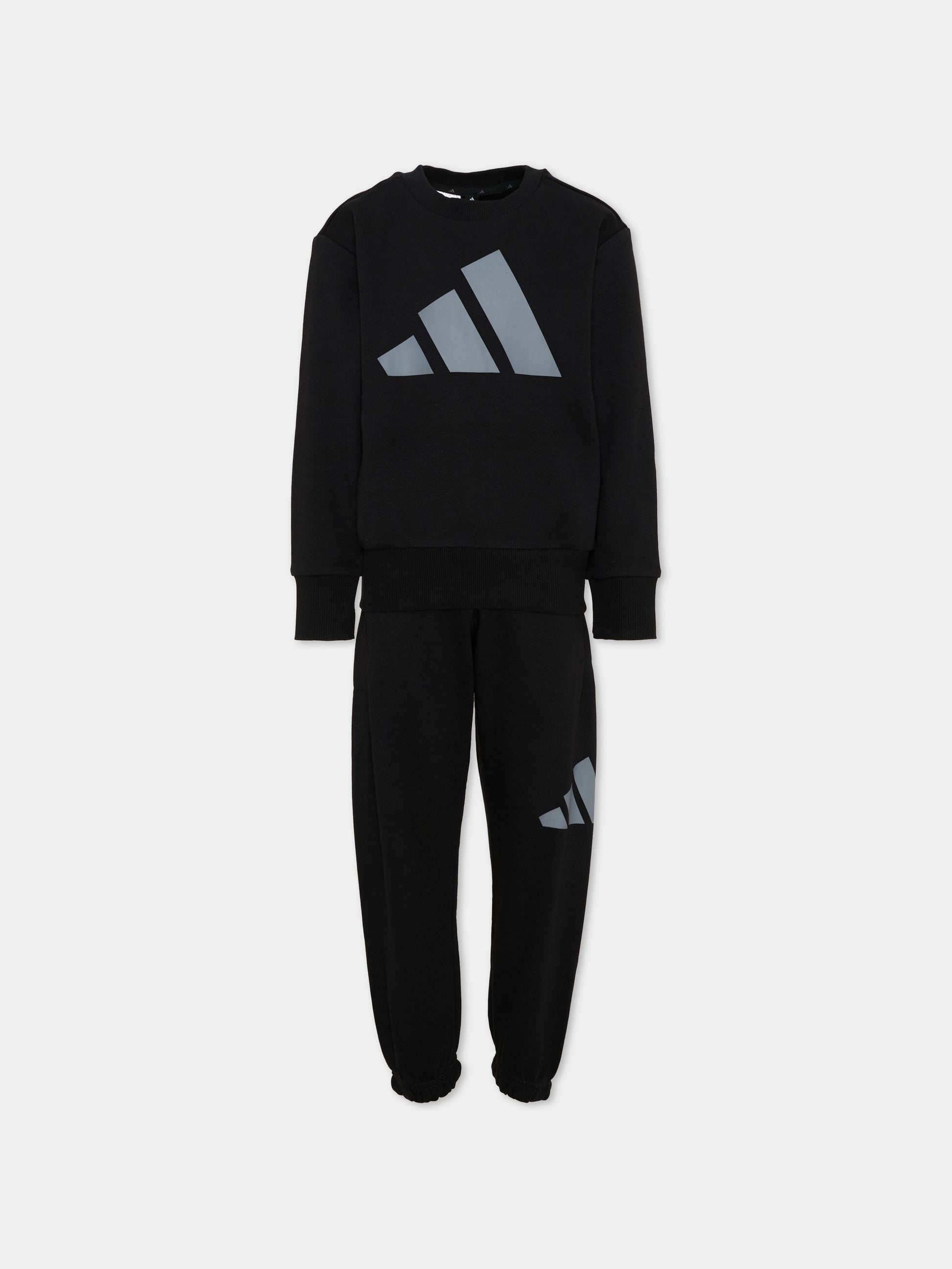 Completo sportivo lungo nero con logo per bambino,Adidas,KQ7836