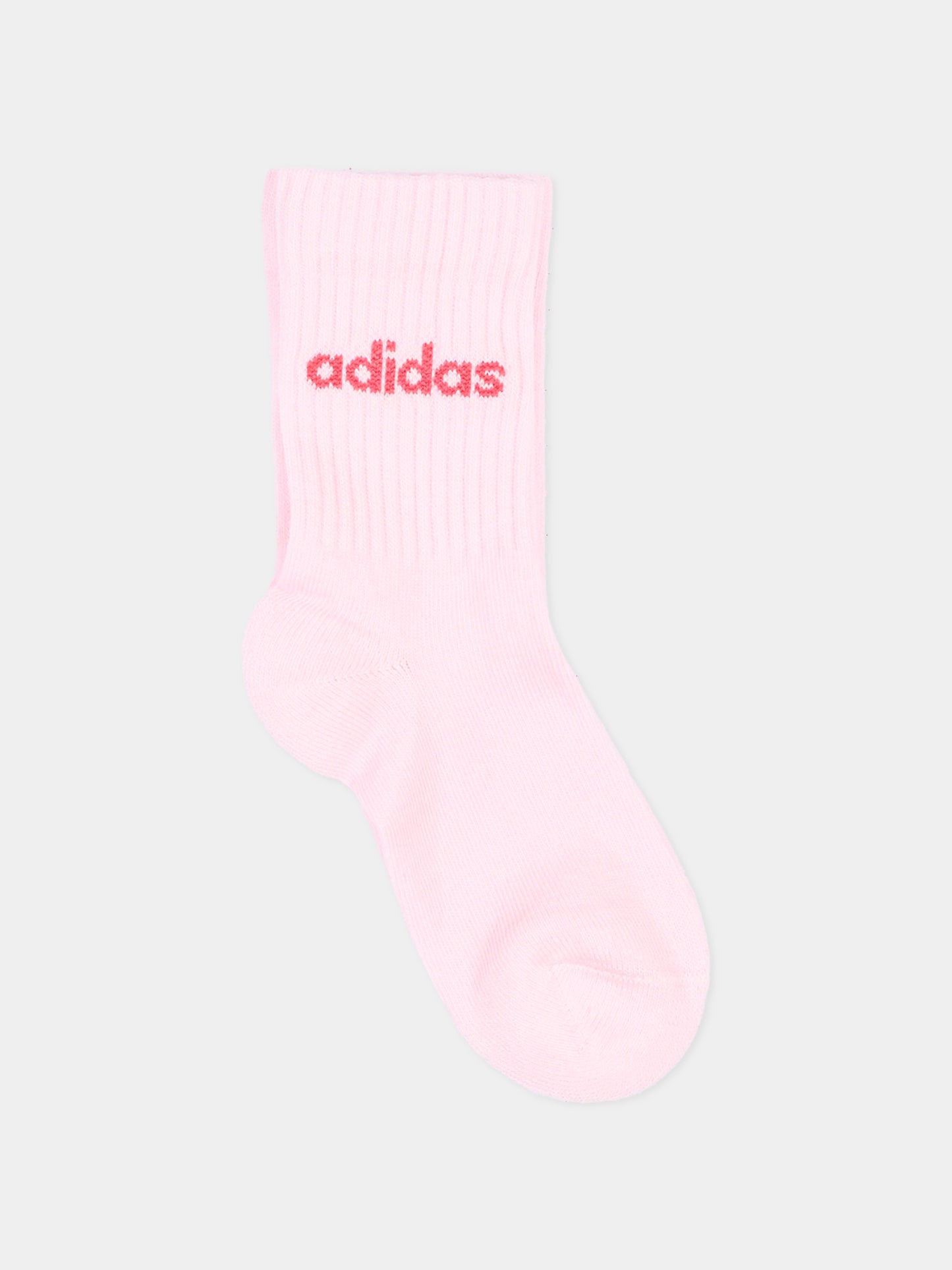 Calze in spugna rosa per bambina con logo,Adidas,KQ9236