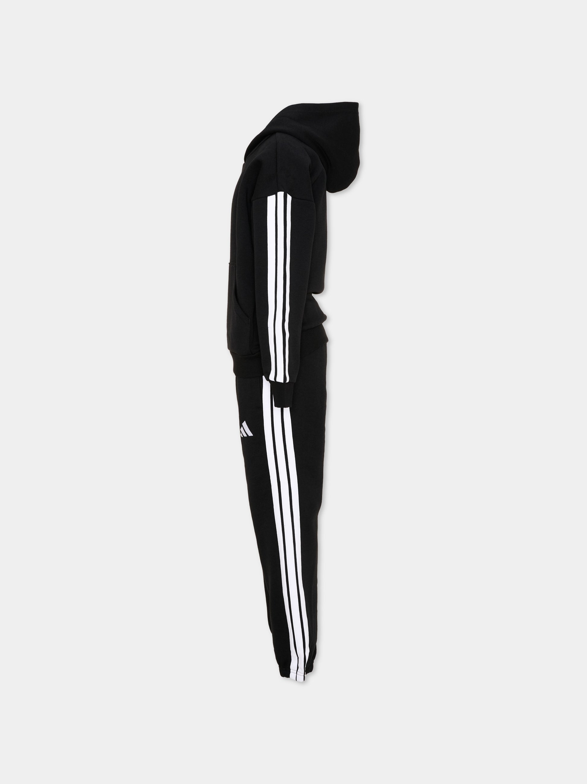 Completo sportivo lungo nero con logo per bambino,Adidas,KY5496