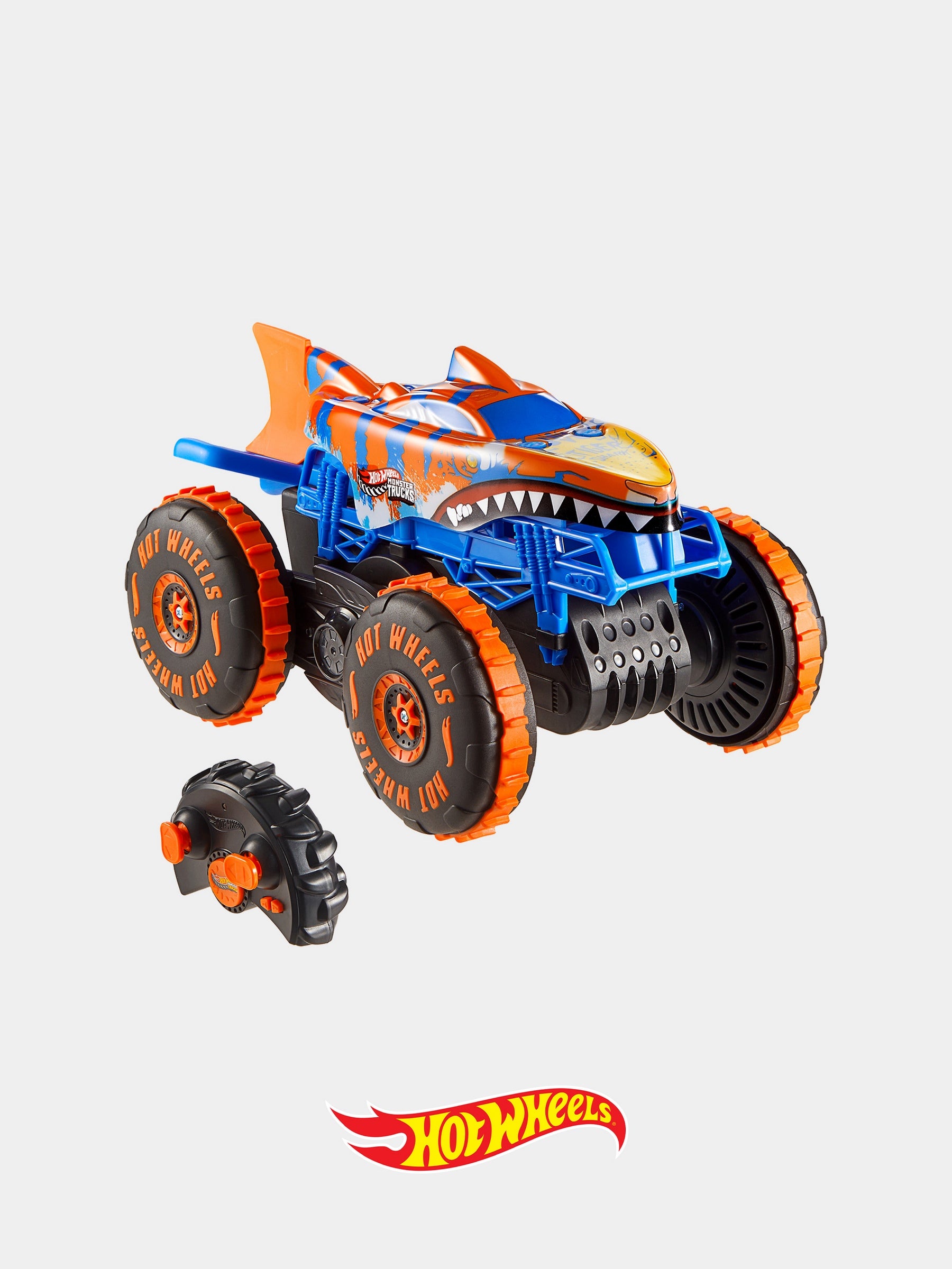 Monster Trucks Tiger Shark Super Scalatore RC per bambino,Hot Wheels,JFR39