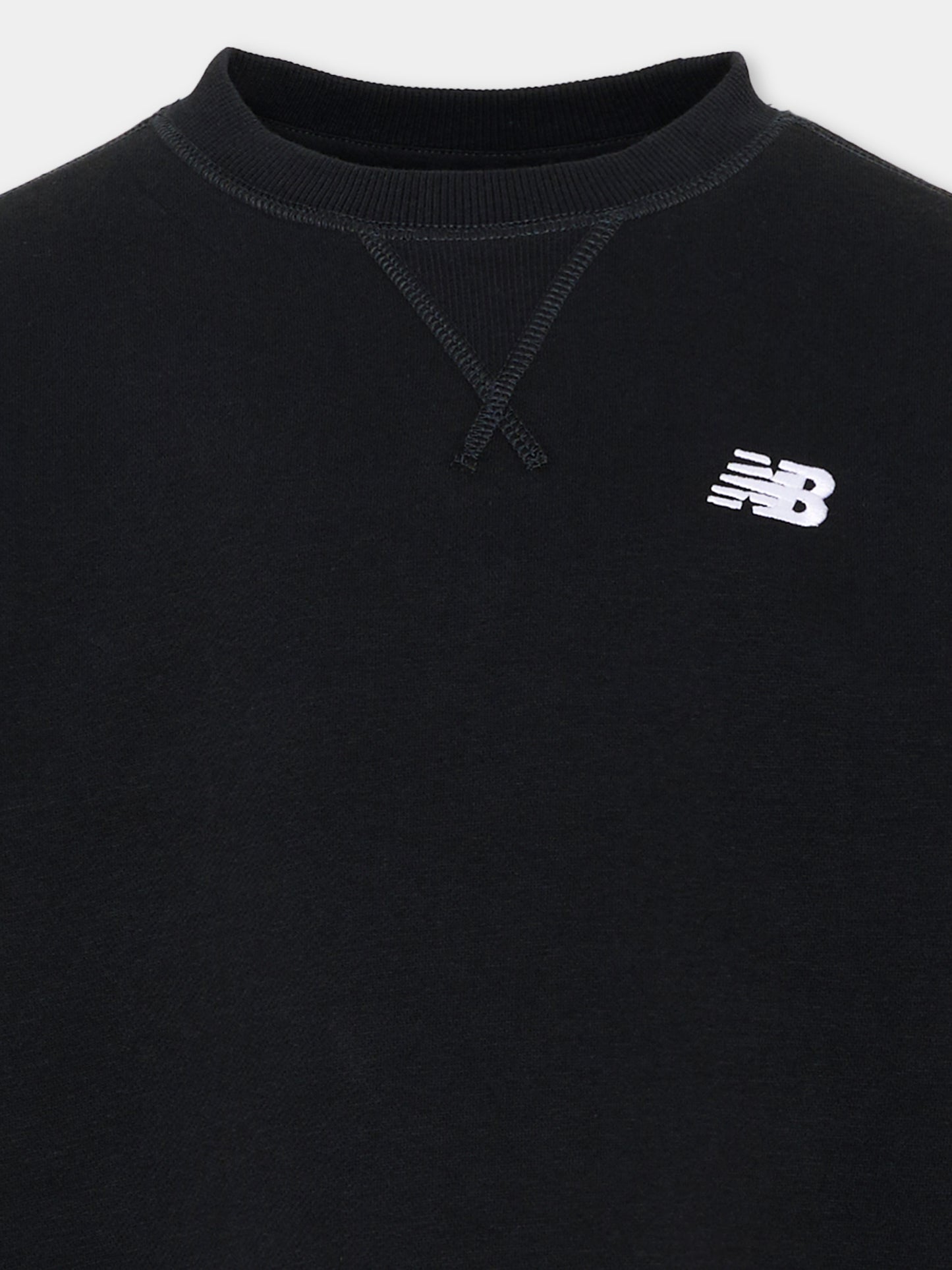 Felpa nera per bambini con logo,New Balance,LAKB0002 BK