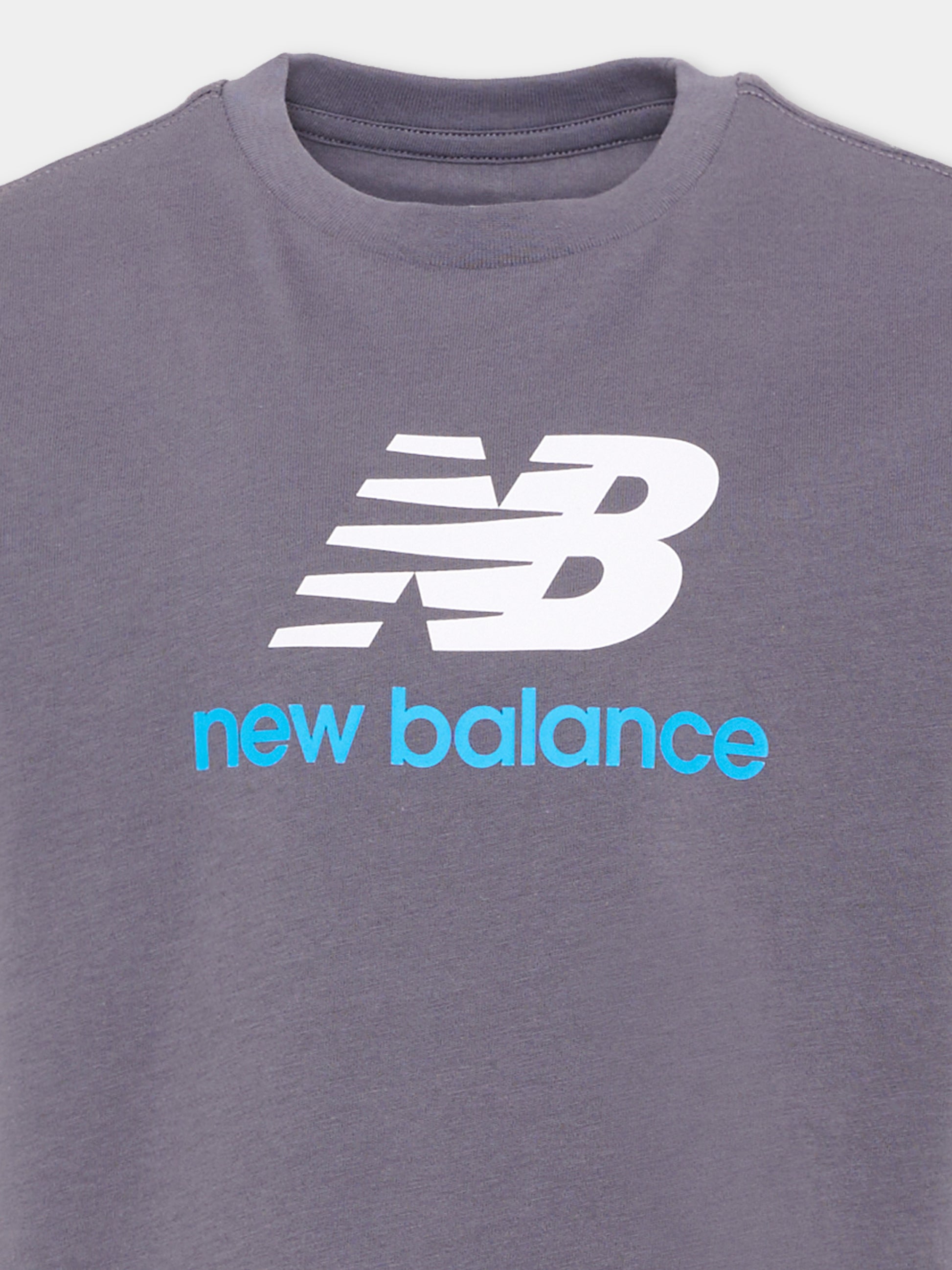 T-shirt grigia per bambino con logo,New Balance,LAKB0253 AA9