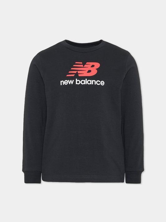 T-shirt a manica lunga nera per bambino con logo,New Balance,YT61Y6K0 BK