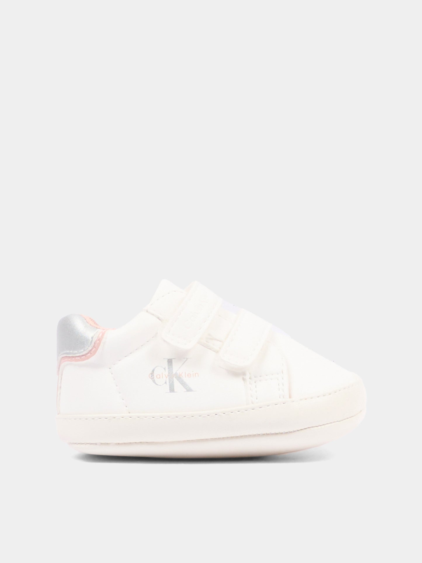 Sneakers bianche per neonata con logo,Calvin Klein Kids,V0A9 83380 1582Y622
