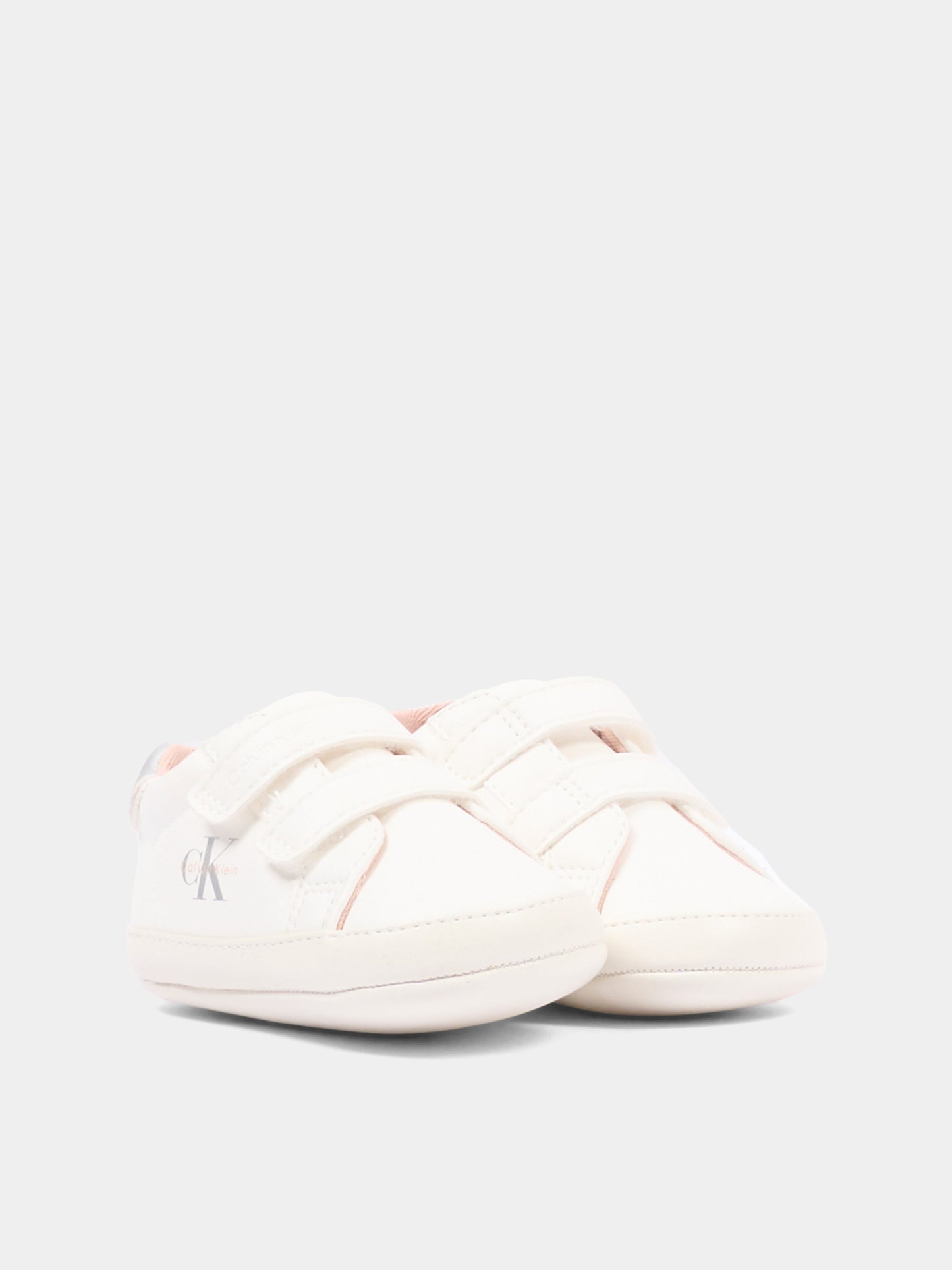 Sneakers bianche per neonata con logo,Calvin Klein Kids,V0A9 83380 1582Y622