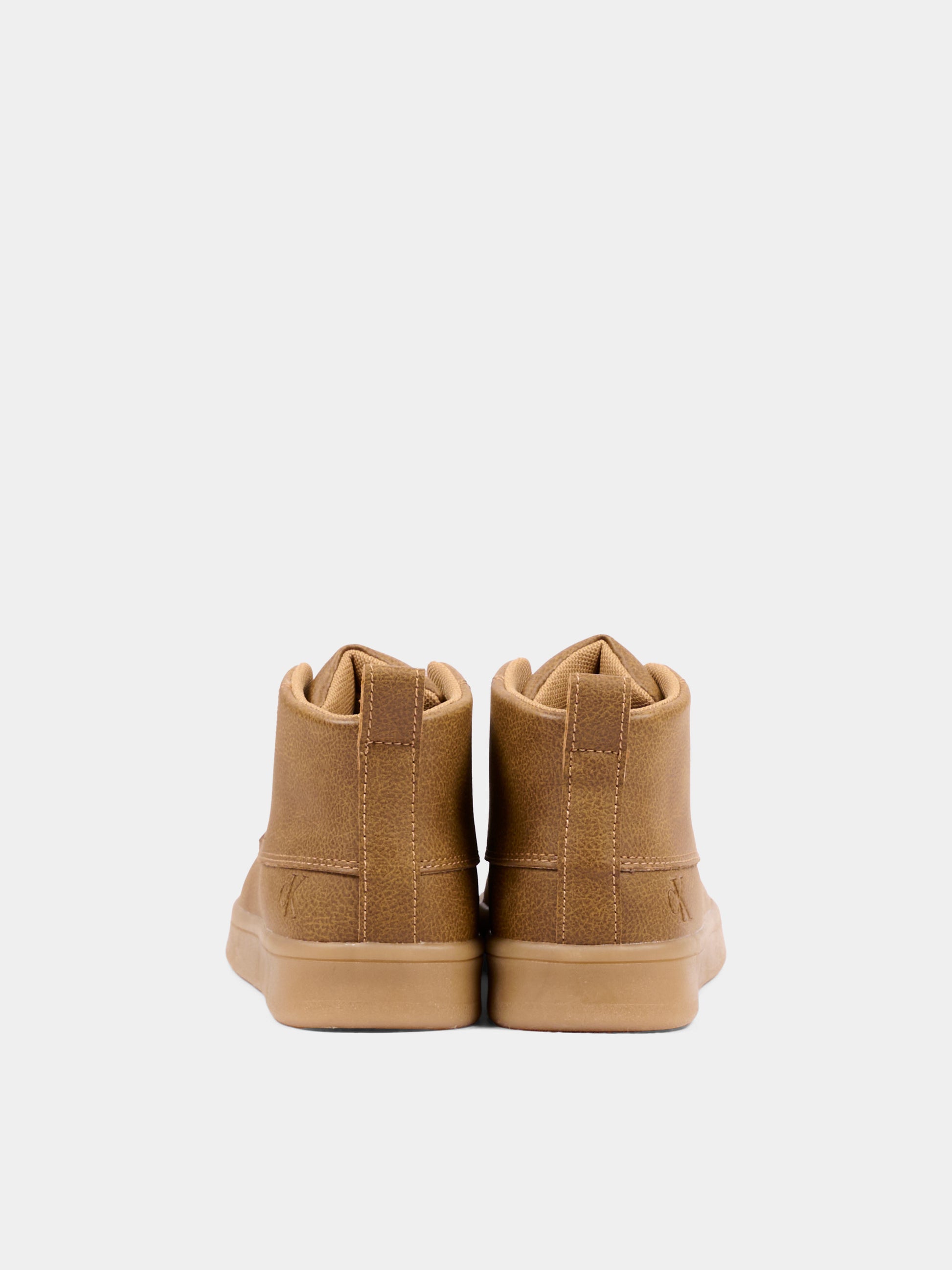 Sneakers alte marroni per bambino con logo,Calvin Klein Kids,V3X4 83458 0315582