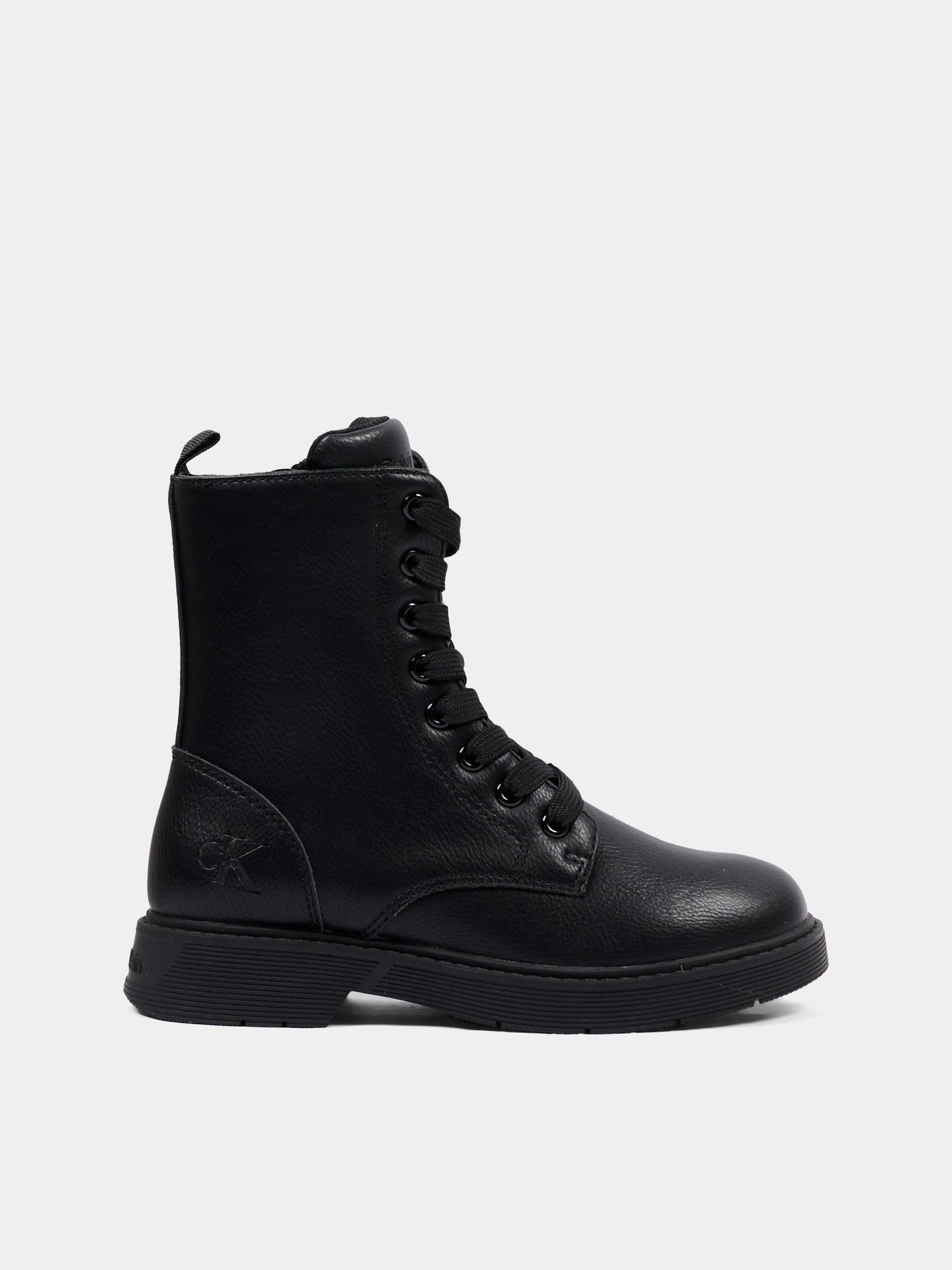 Anfibi neri per bambini con logo,Calvin Klein Kids,V3X5 83497 1355999