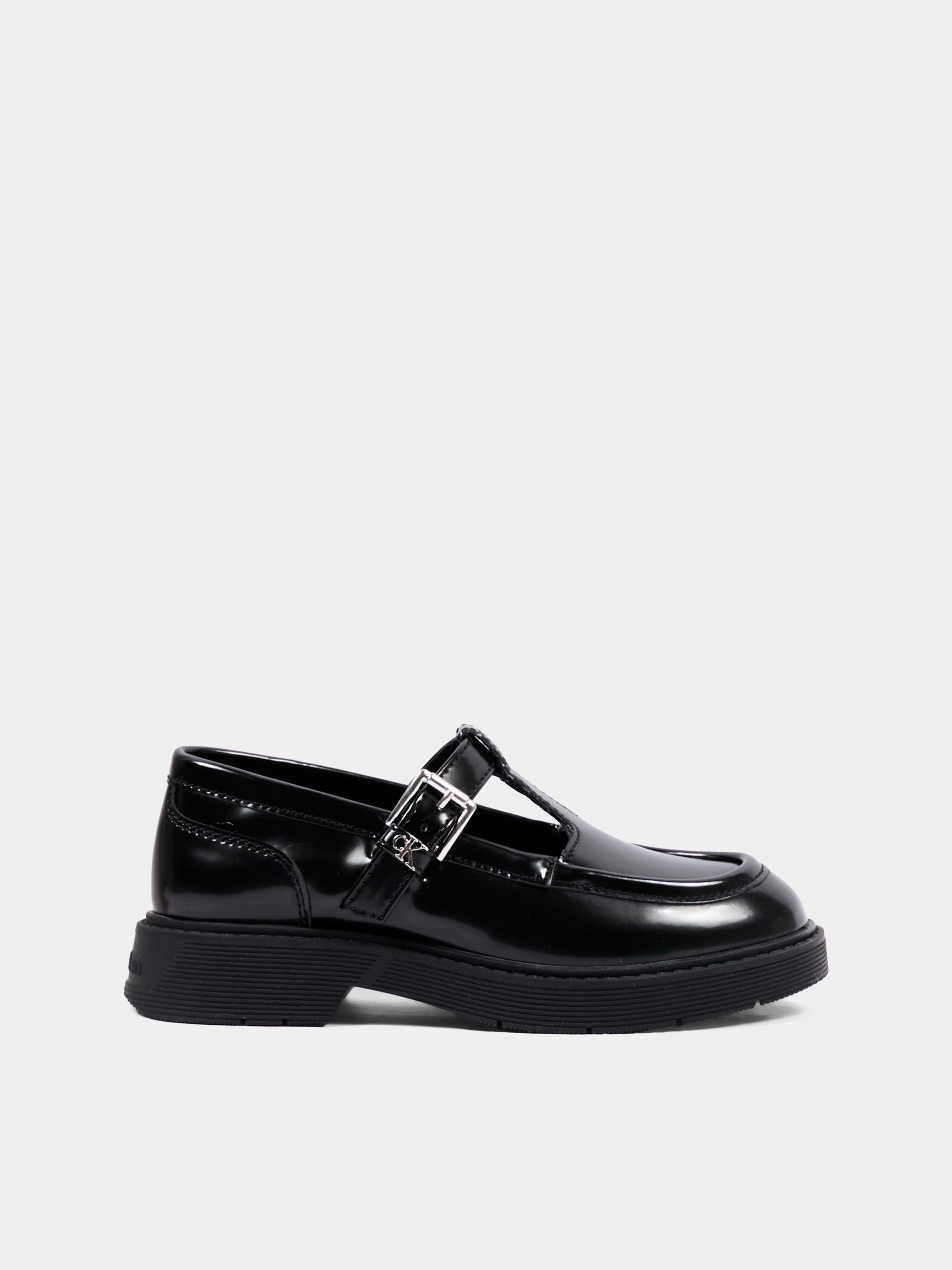Occhi Di Bue nero per bambina con fibbia,Calvin Klein Kids,V3A4 83405 1458999