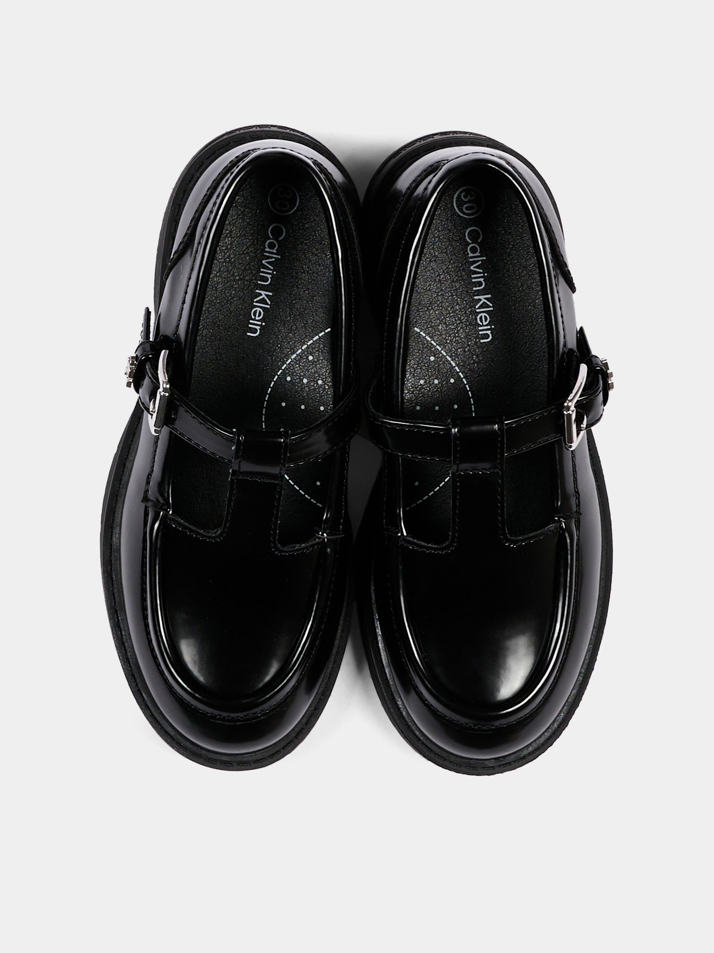 Occhi Di Bue nero per bambina con fibbia,Calvin Klein Kids,V3A4 83405 1458999
