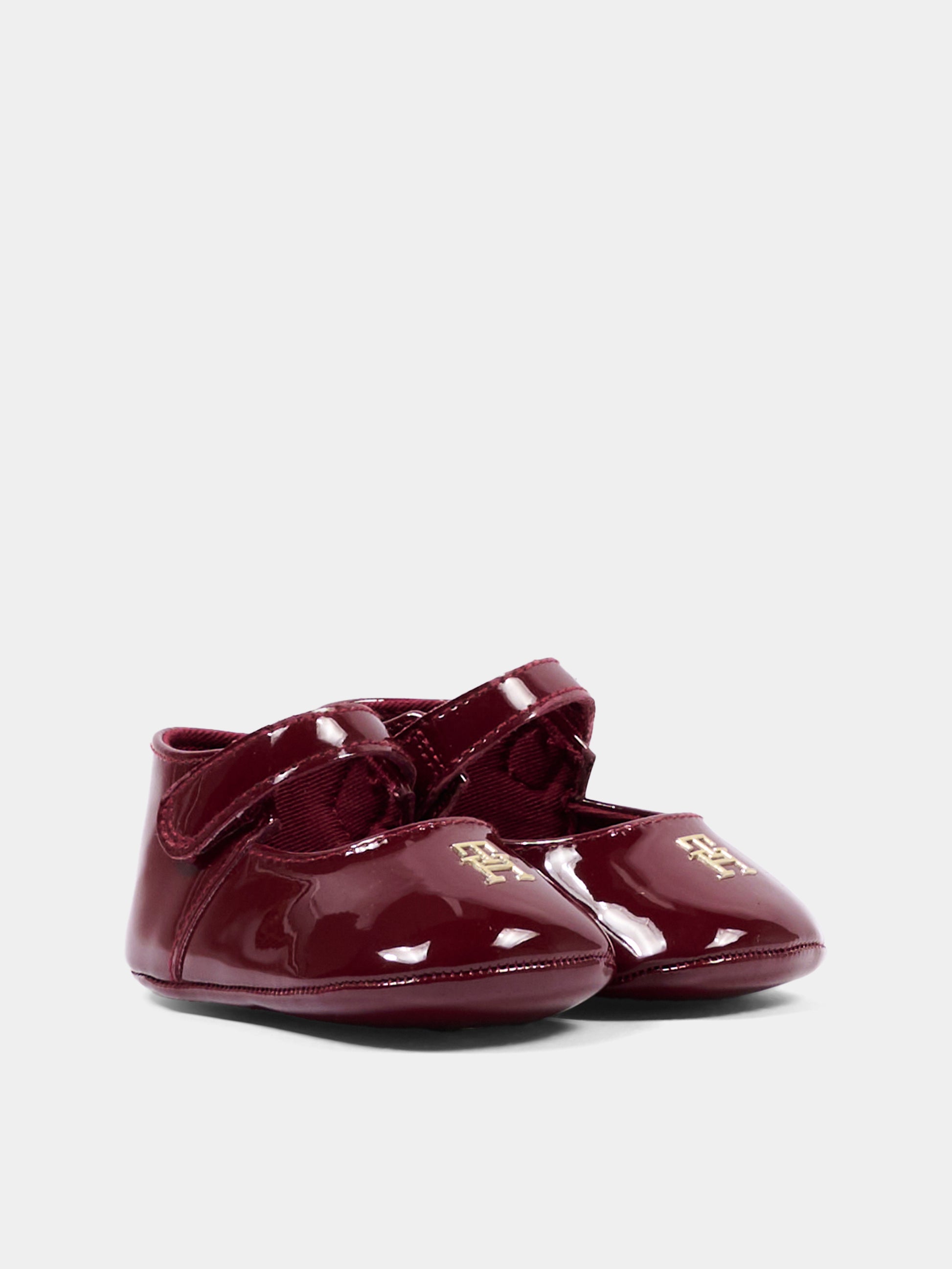 Ballerine bordeaux per neonata con logo,Tommy Hilfiger Junior,T0A3 35054 1847356