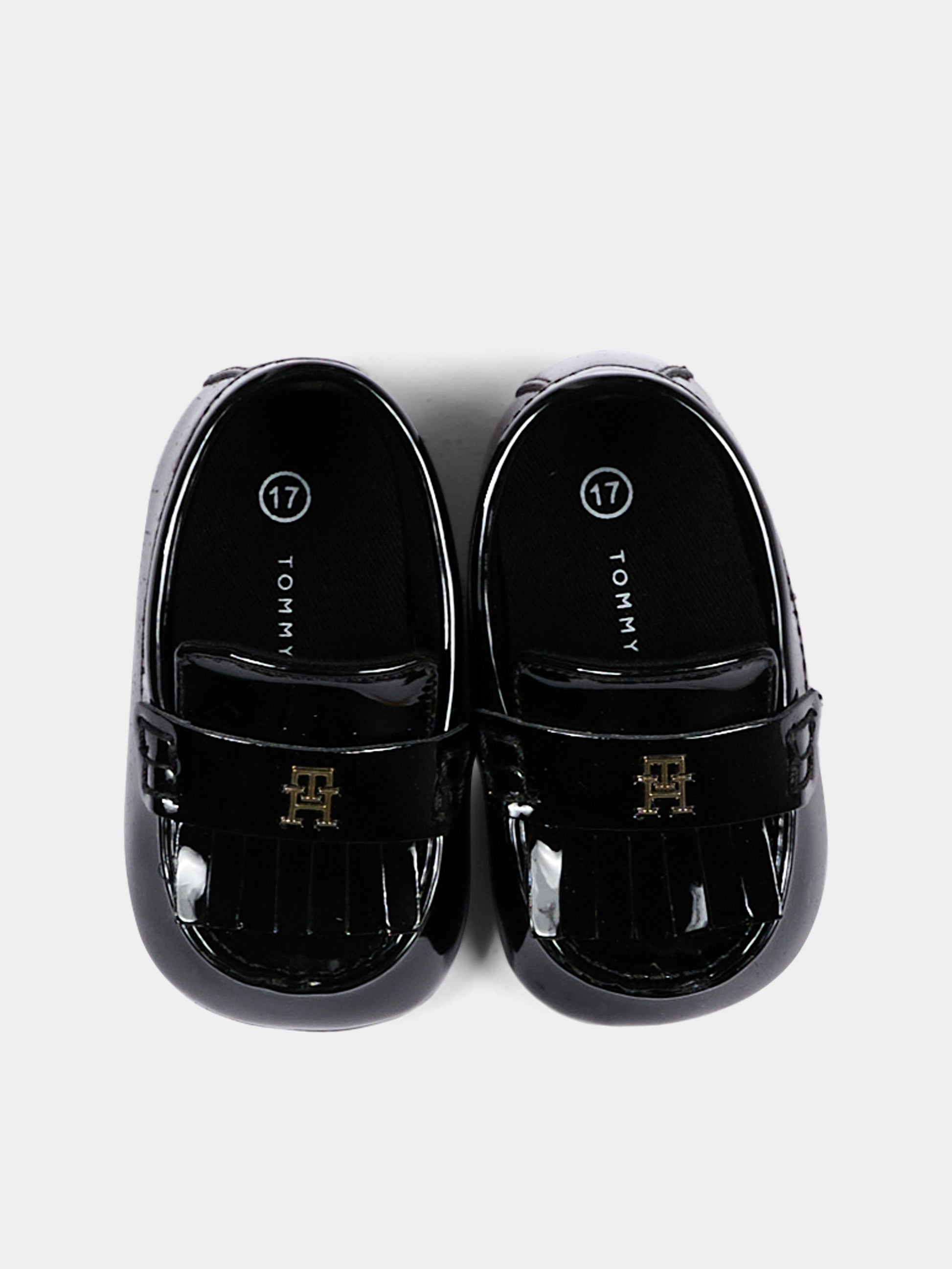 Mocassini neri per neonata con logo,Tommy Hilfiger Junior,T0A4 35055 1847999
