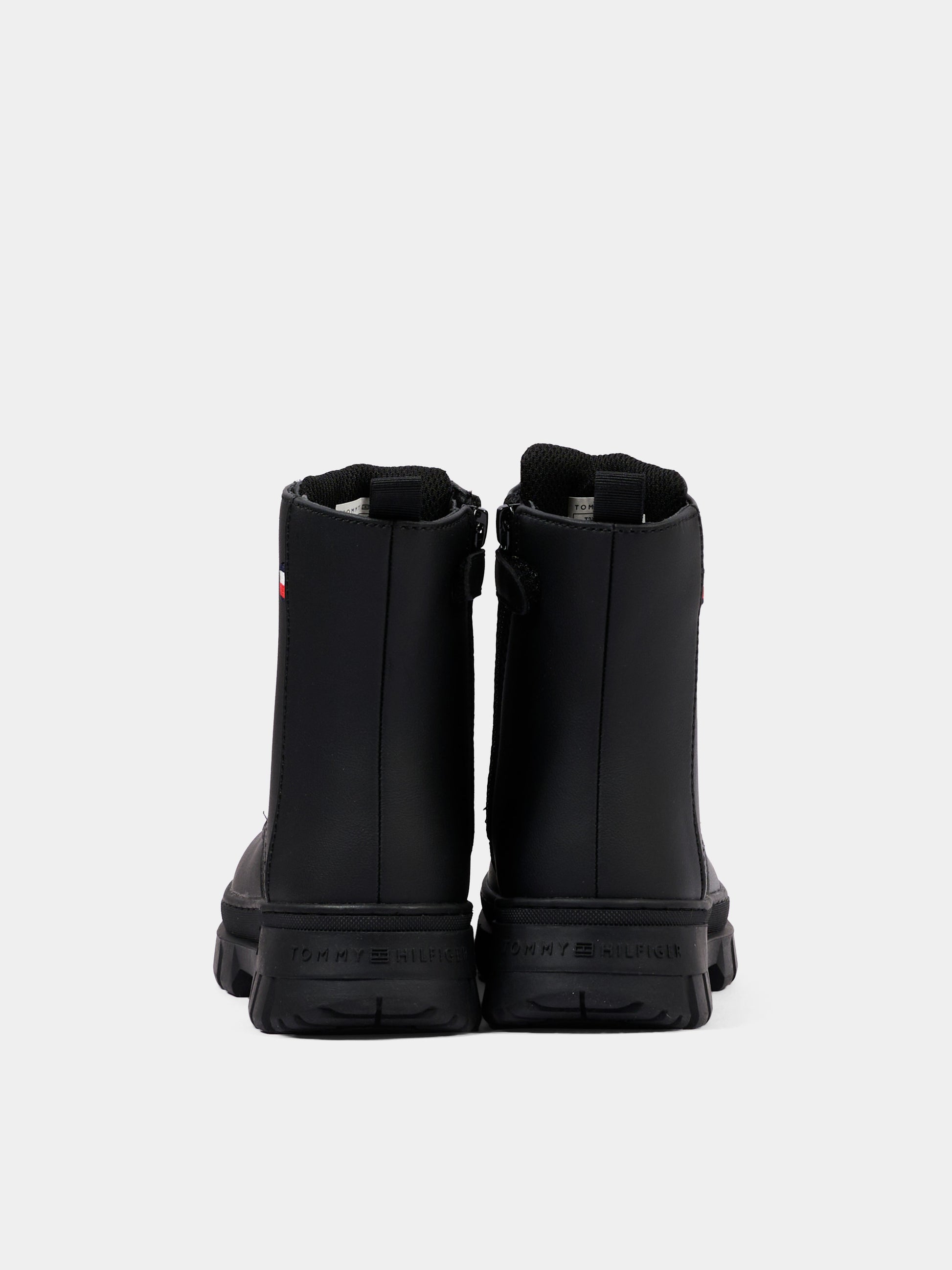 Anfibi neri per bambini con logo,Tommy Hilfiger Junior,T3X5 35294 1355999