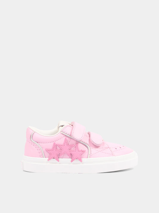 Sneakers rosa per bambina con stelle,Amiri,AC326SN001 002N GARDEN ROSE