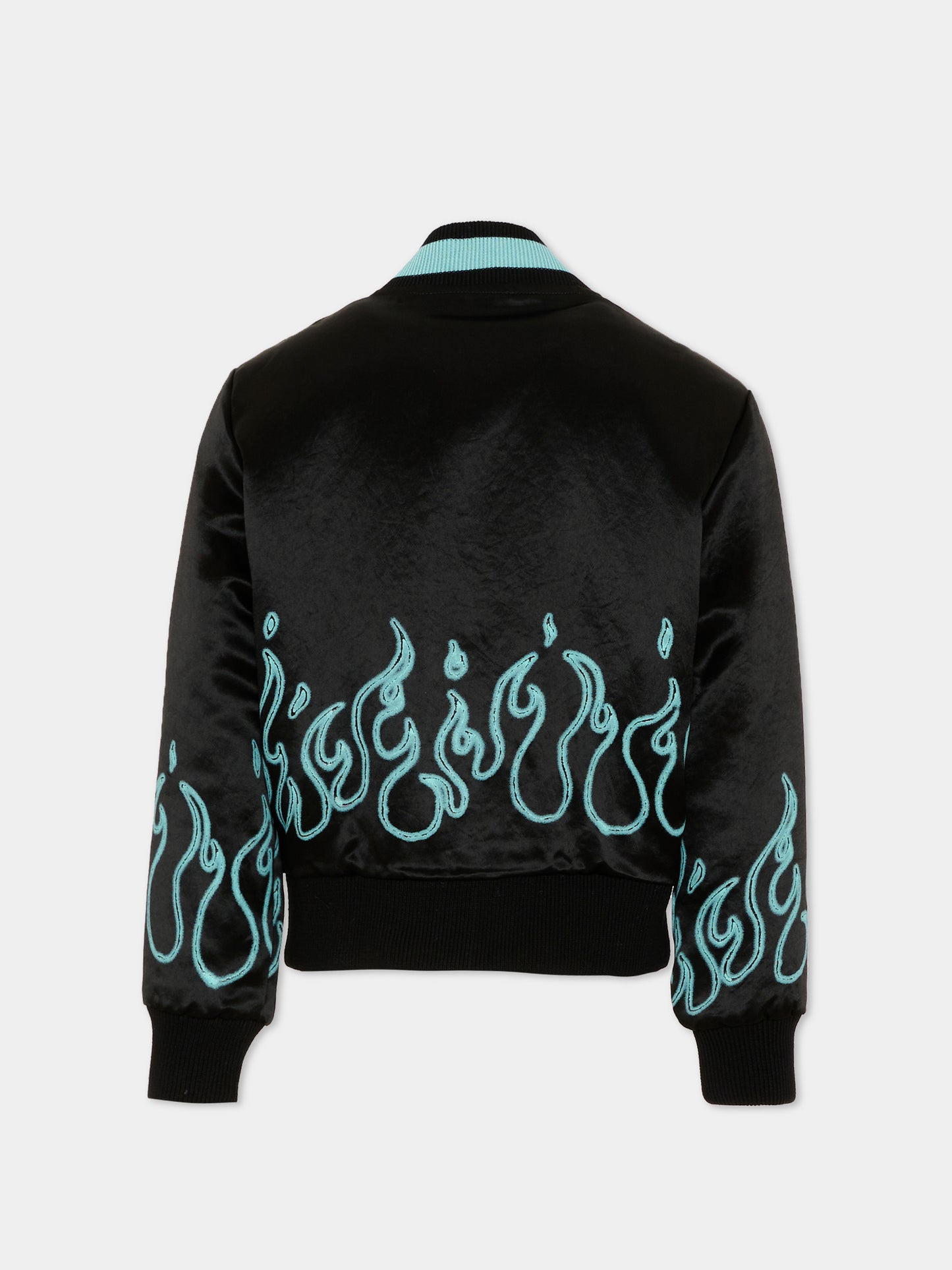 Bomber nero per bambino con fiamme,Amiri,ACOUJA1006 001 BLACK