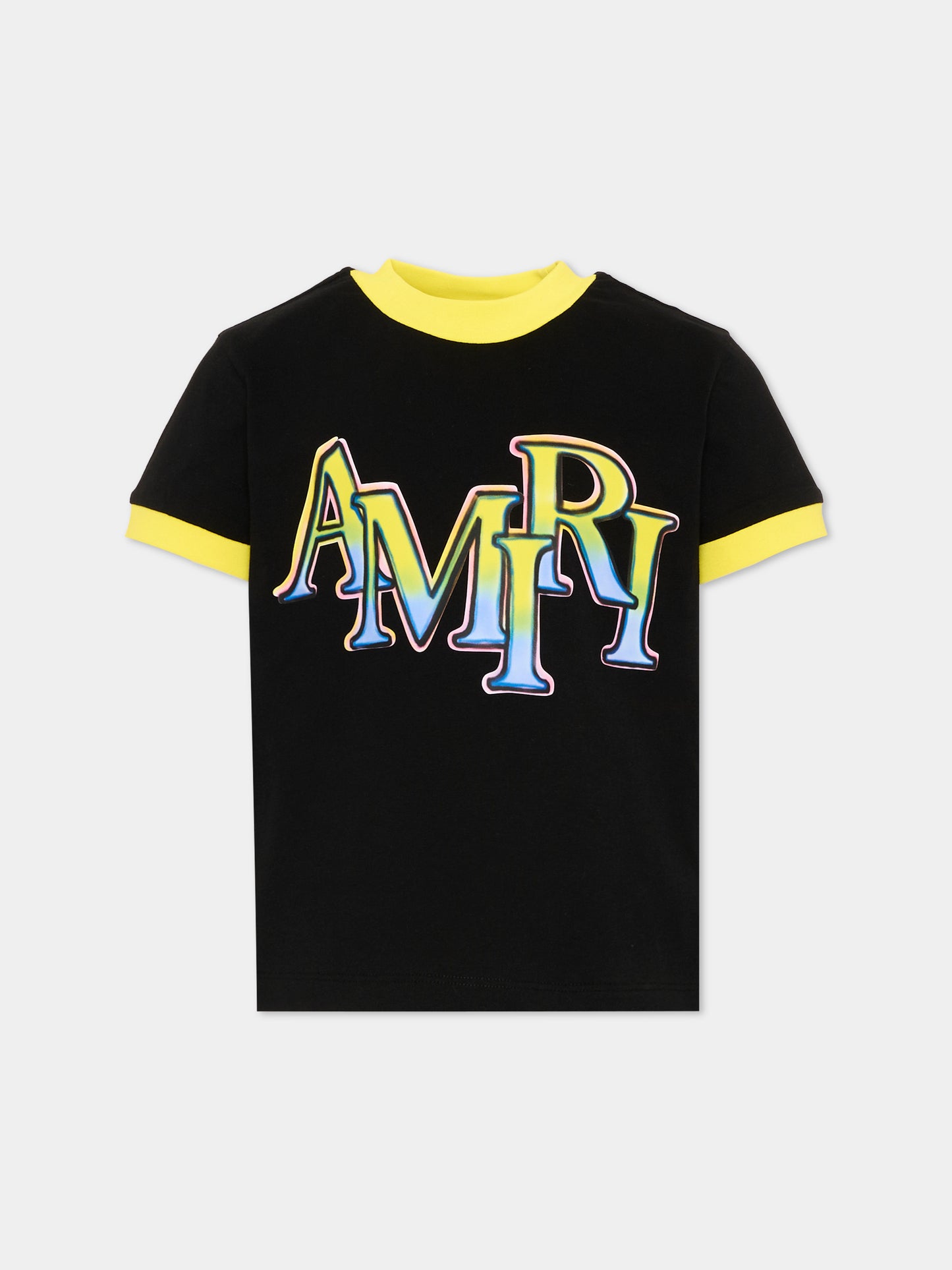 T-Shirt nera per bambini con logo,Amiri,ACTOJR1029 001 BLACK