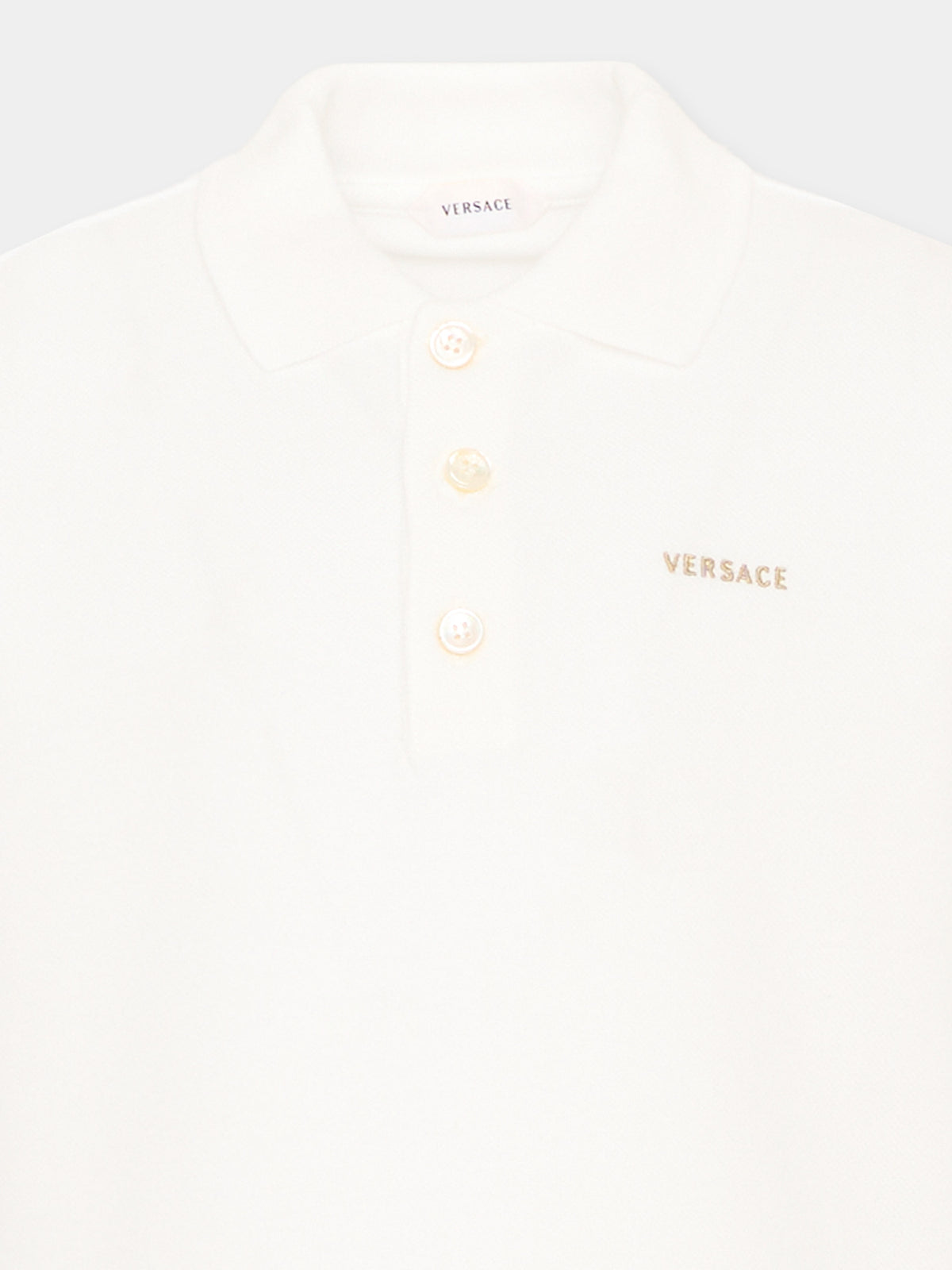 Polo bianca per bambino con logo,Versace,1024997 1A18165 2WO30