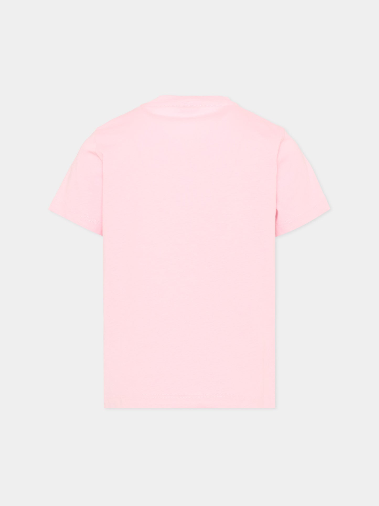 T-Shirt rosa per bambina con logo,Versace,1024946 1A18123 2PS80