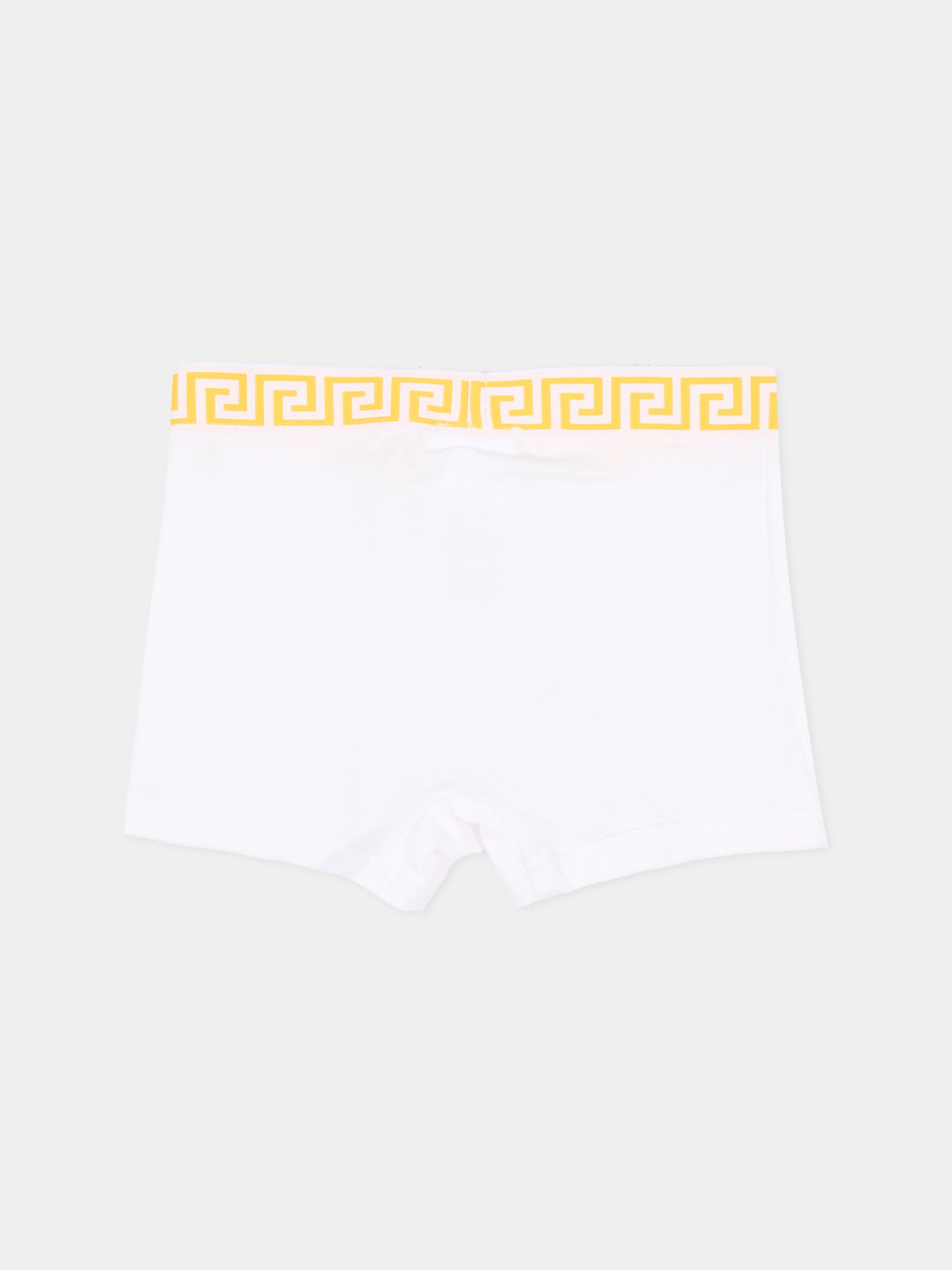 Boxer multicolor per bambino con bordo greca,Versace,1025244 1A18280 2YE70