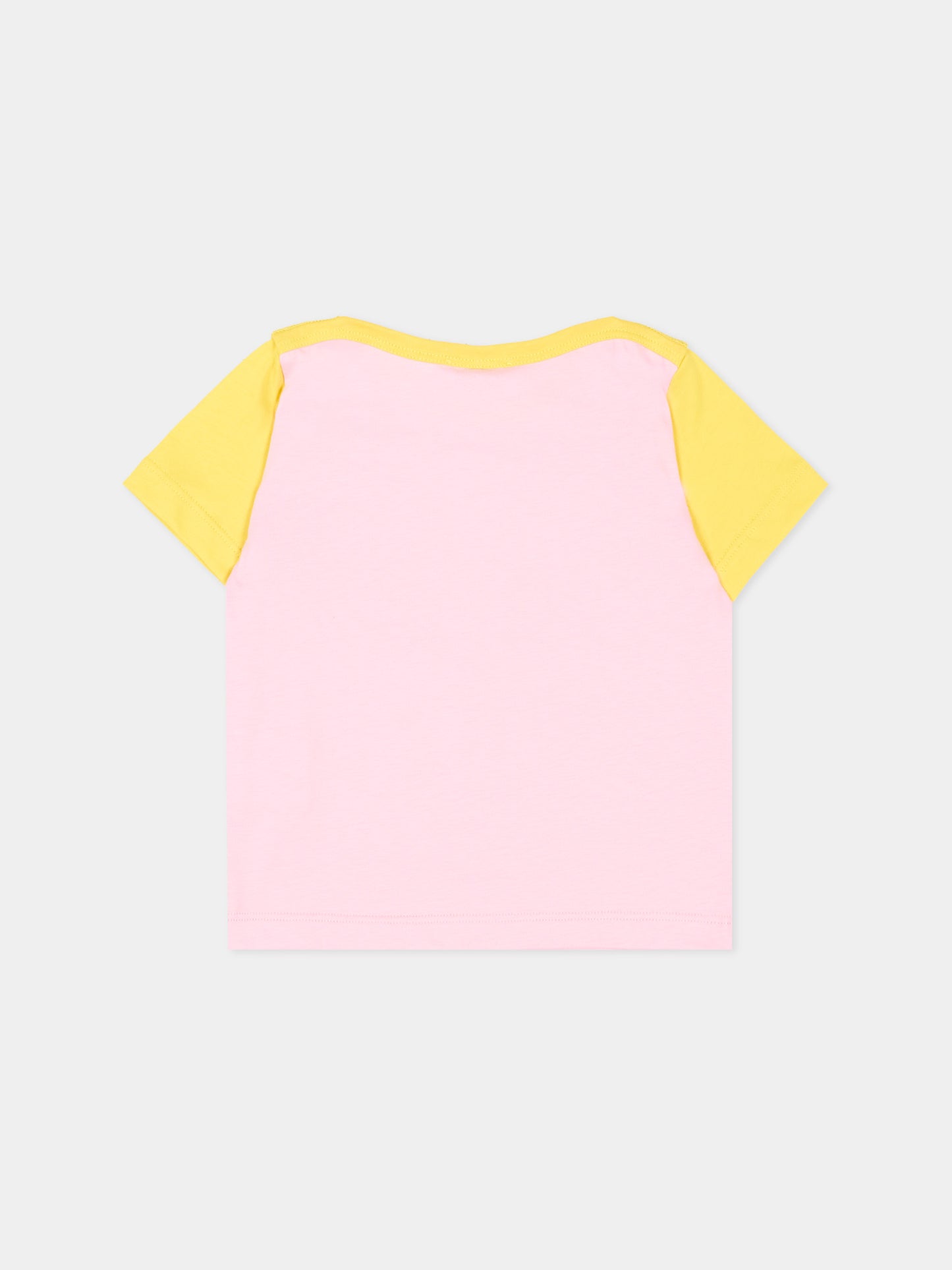 T-Shirt rosa per neonata con logo,Versace,1025174 1A18129 6PD90