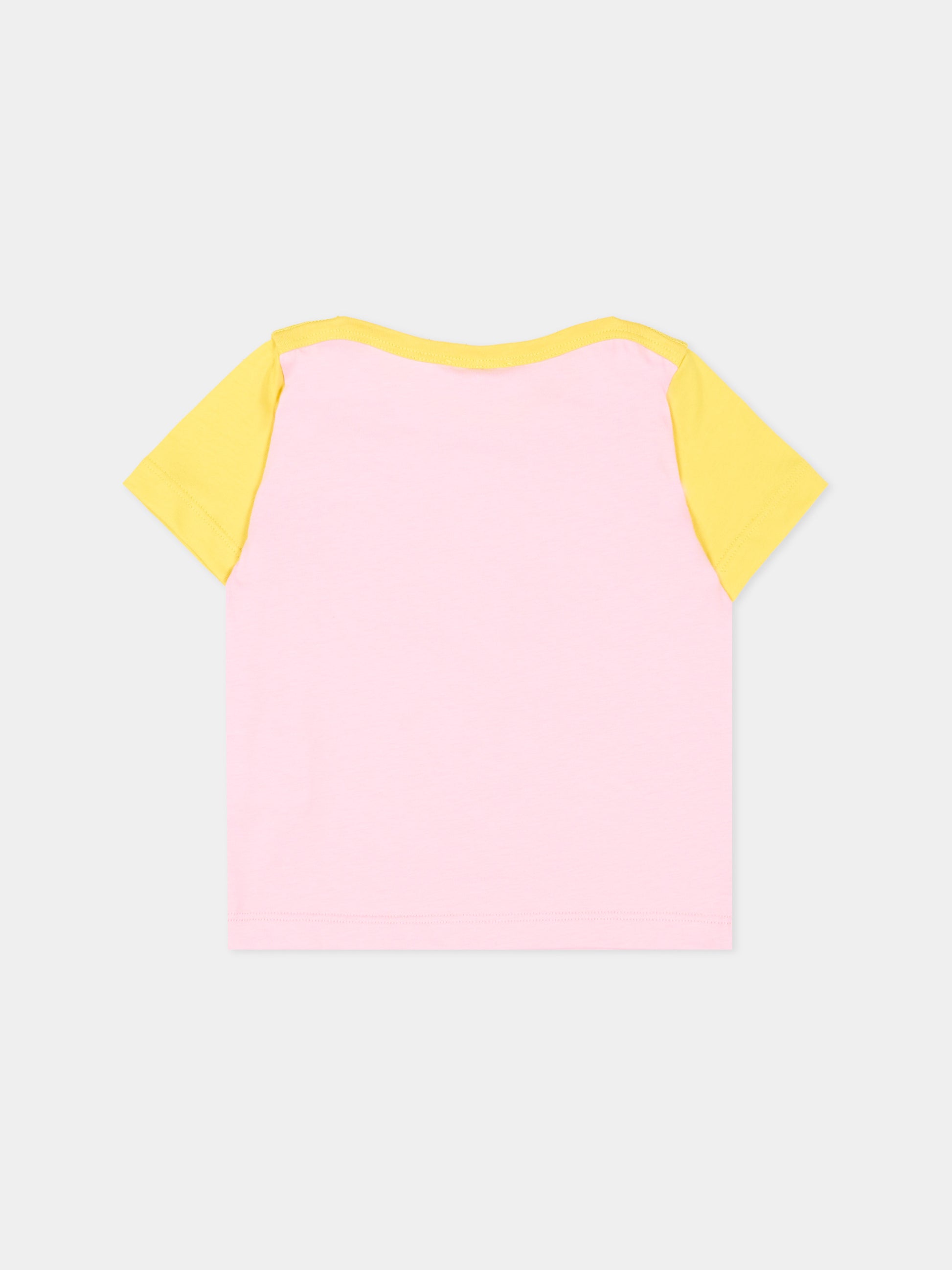 T-Shirt rosa per neonata con logo,Versace,1025174 1A18129 6PD90