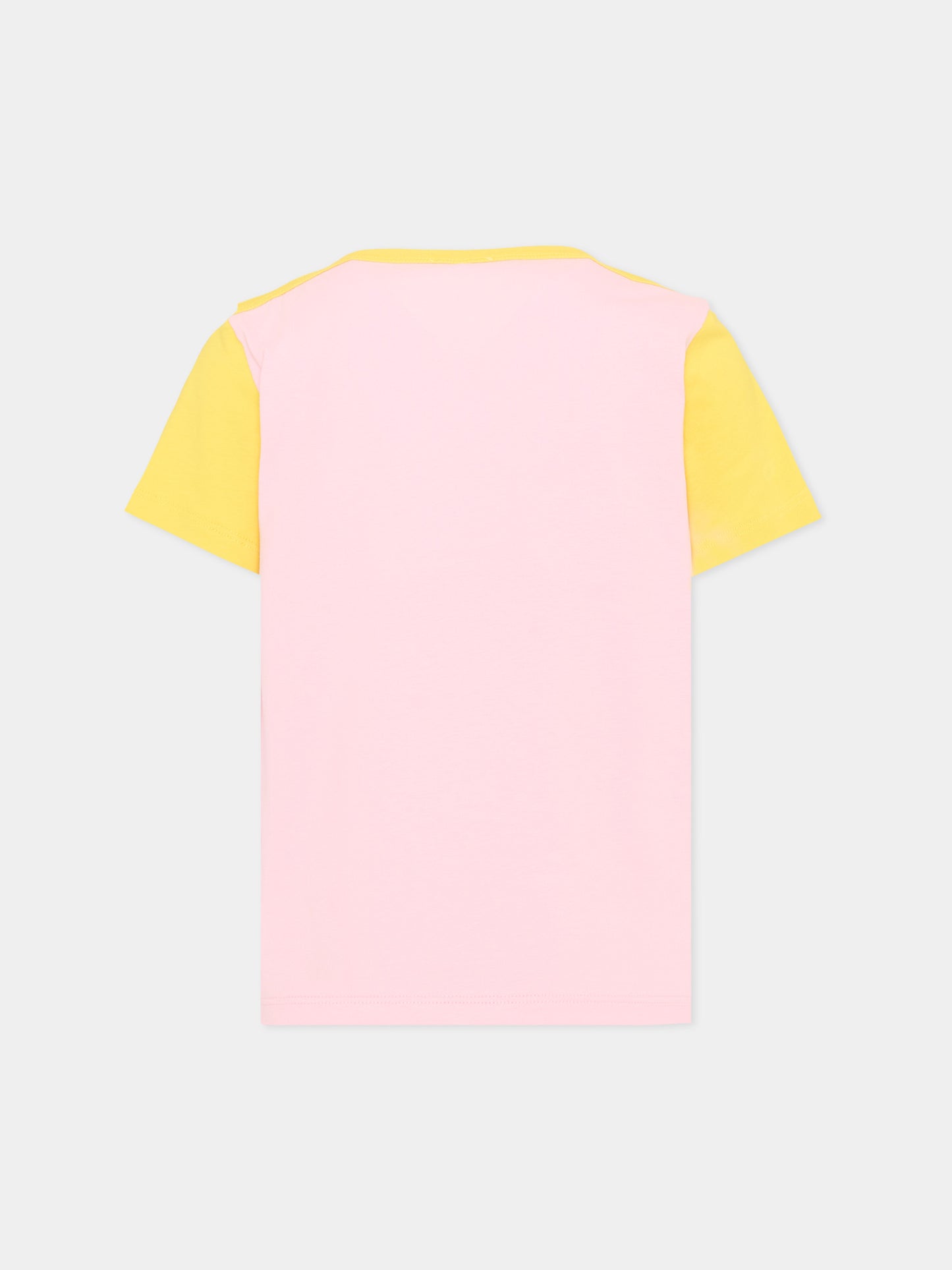 T-Shirt rosa per bambina con logo,Versace,1024947 1A18129 6PD90