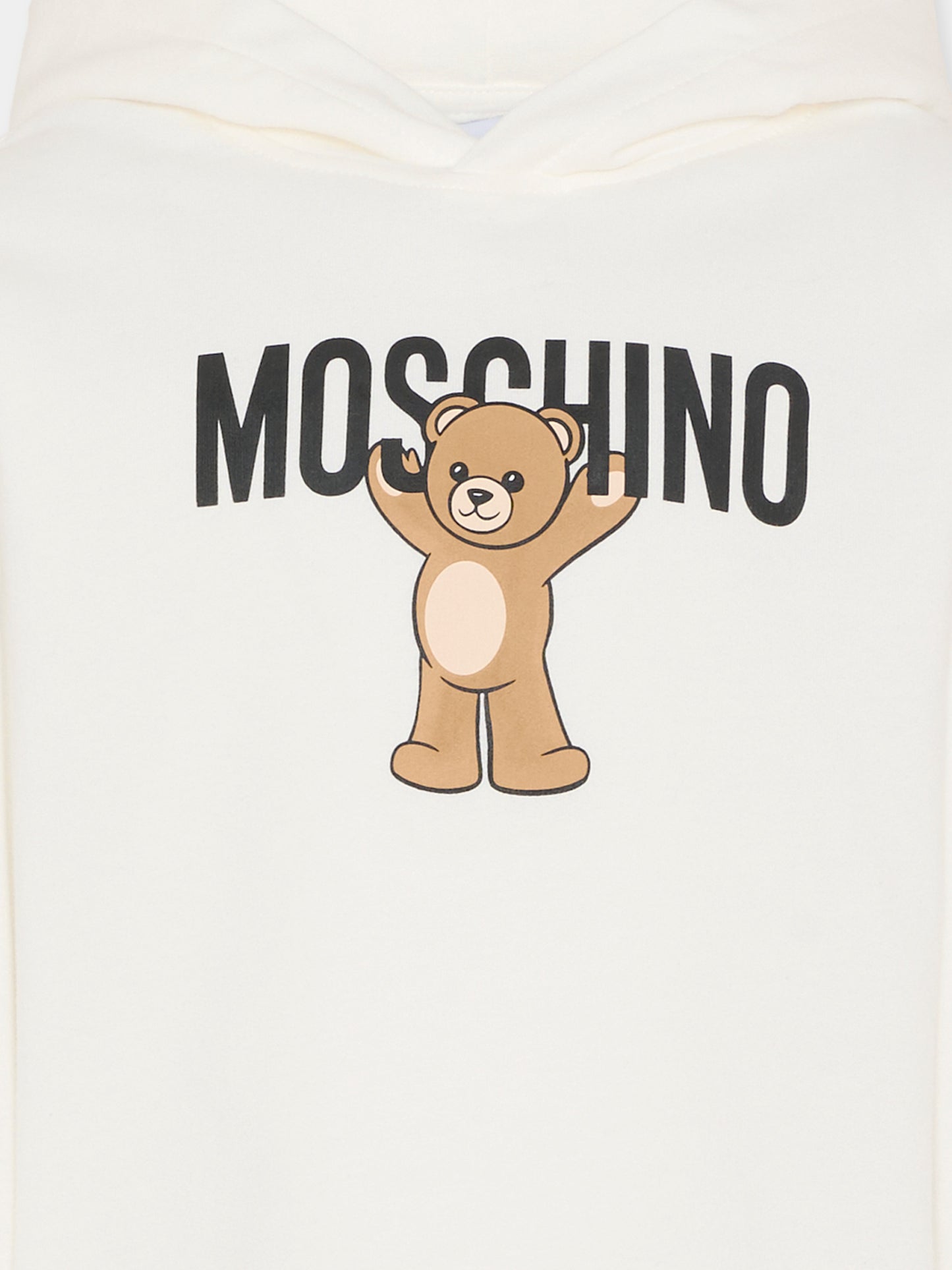 Felpa avorio per bambini con Teddy Bear,Moschino Kids,HUF09F LCA40 10063