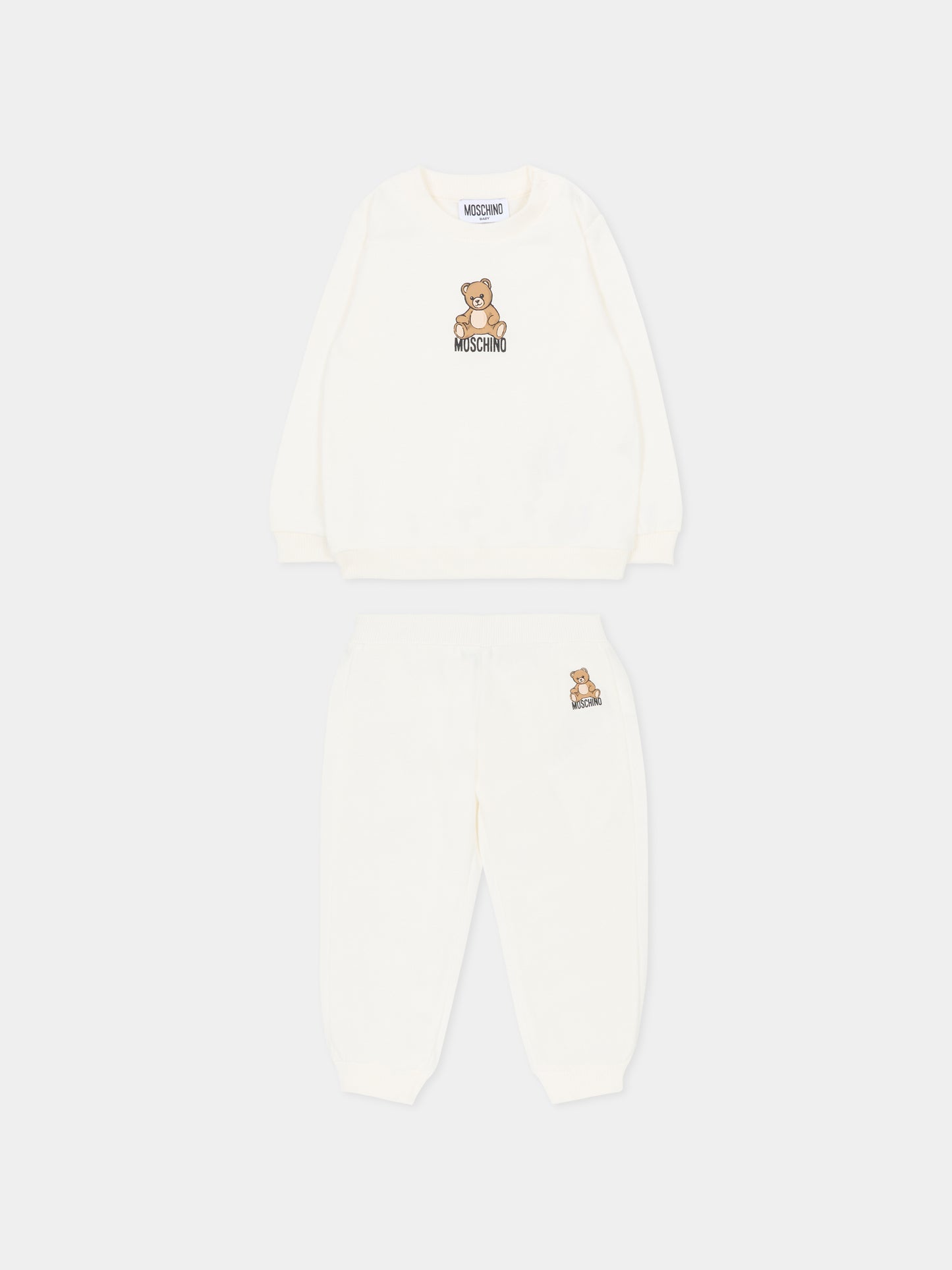 Completo avorio per neonati con Teddy Bear,Moschino Kids,MMK05E LCA40 10063