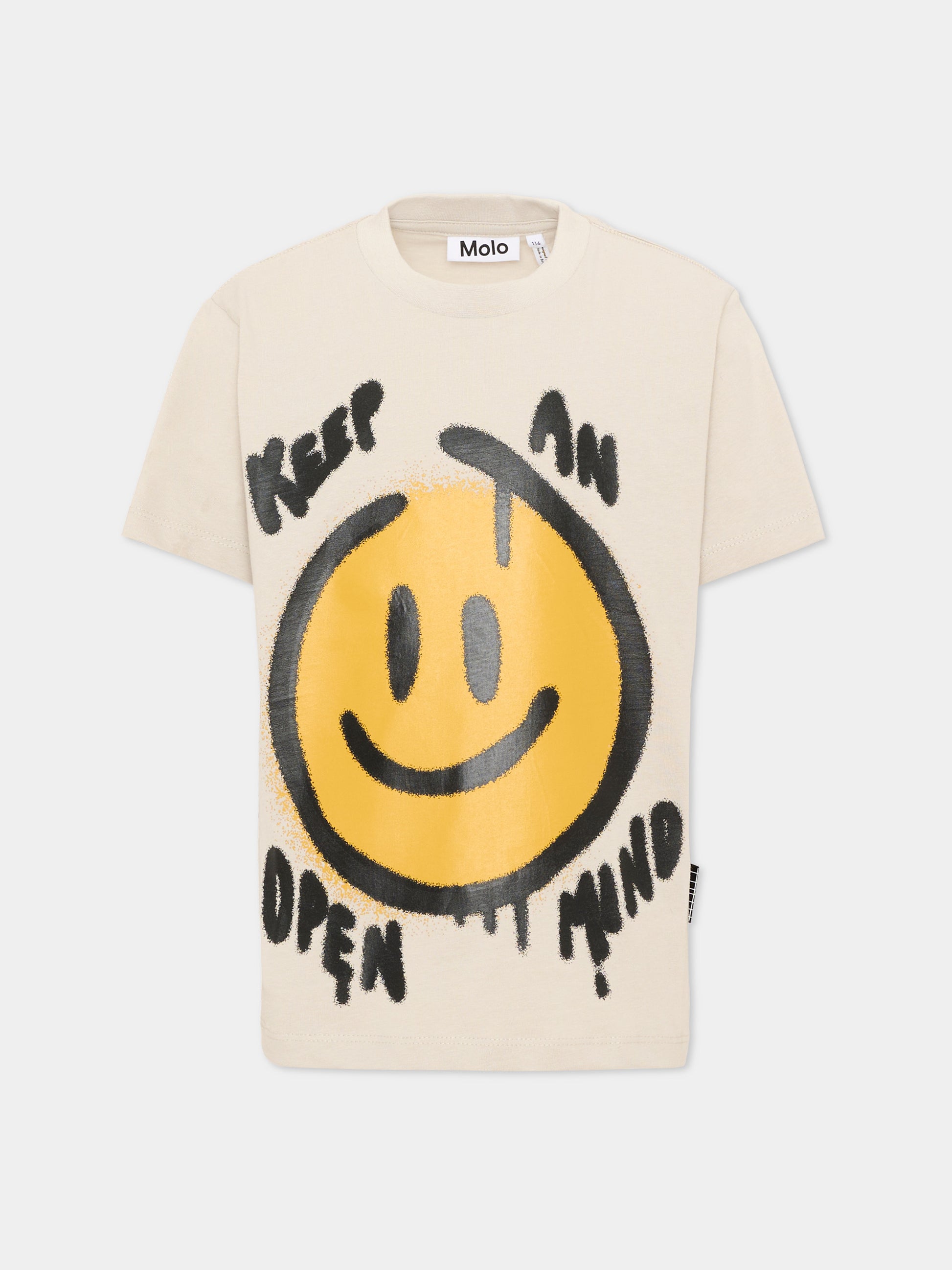 T-Shirt grigia Riley per bambini con smile,Molo,1W26A208 8553