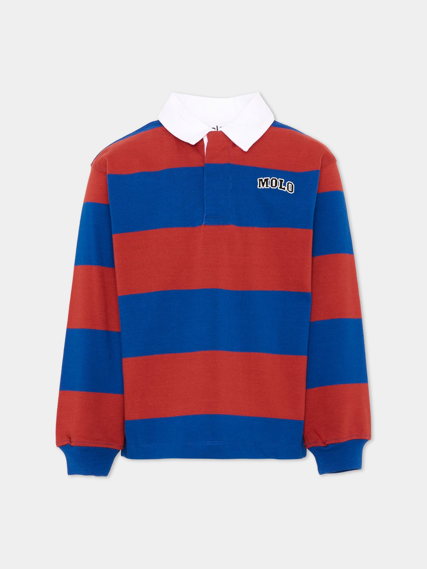 Polo multicolor per bambino a righe con logo