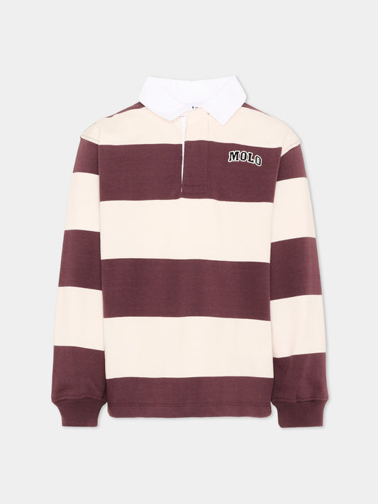 Polo multicolor Relz per bambino a righe con logo,Molo,1W26A401 5927