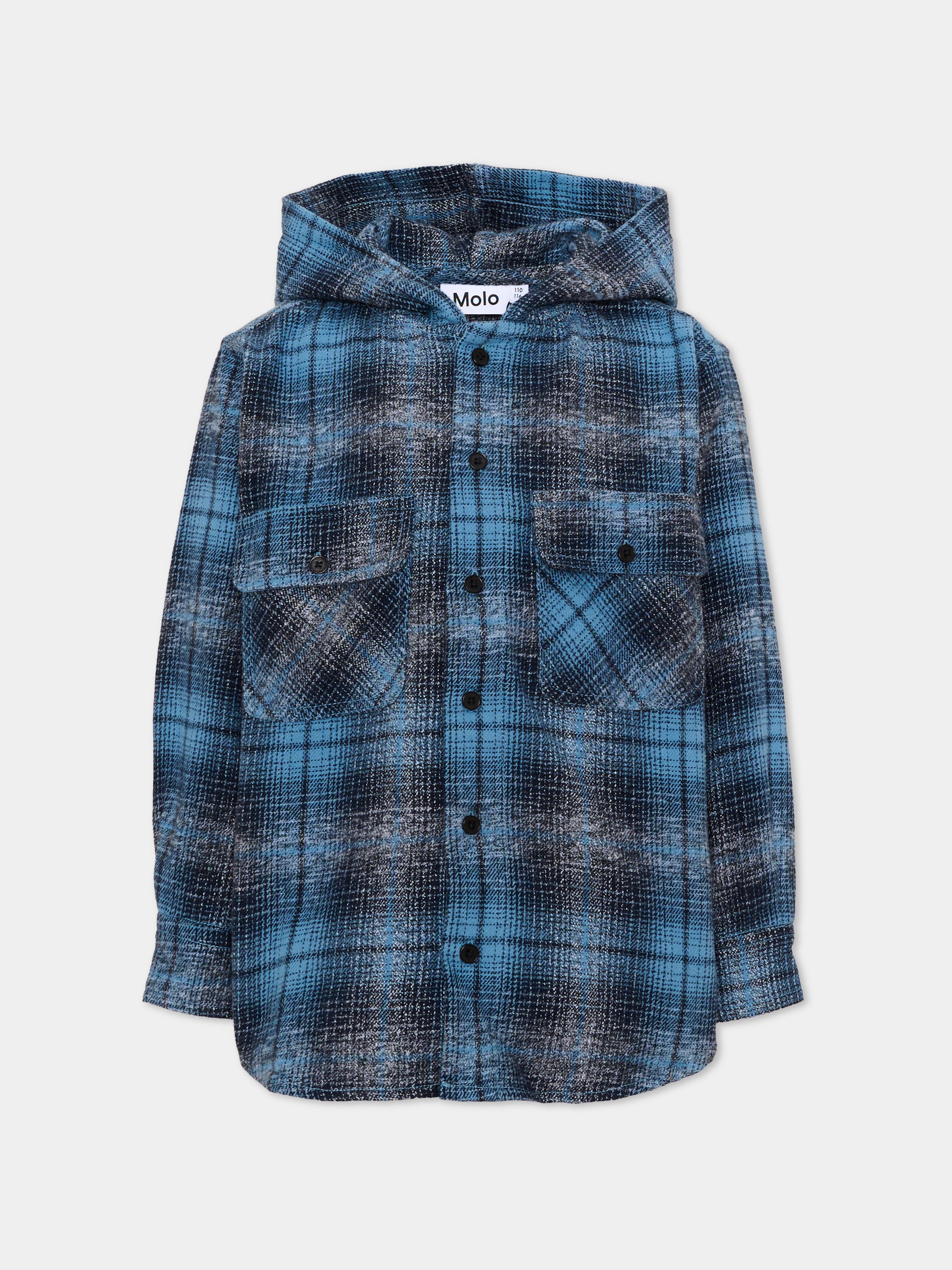 Camicia blu Rizz per bambino tartan,Molo,1W26C202 5902