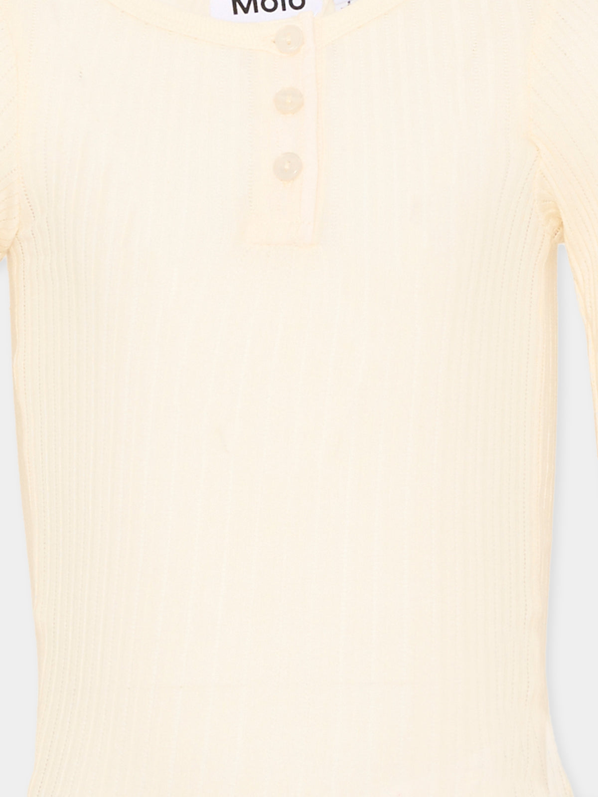 T-Shirt avorio a costine per bambina,Molo,2W26A401 2444