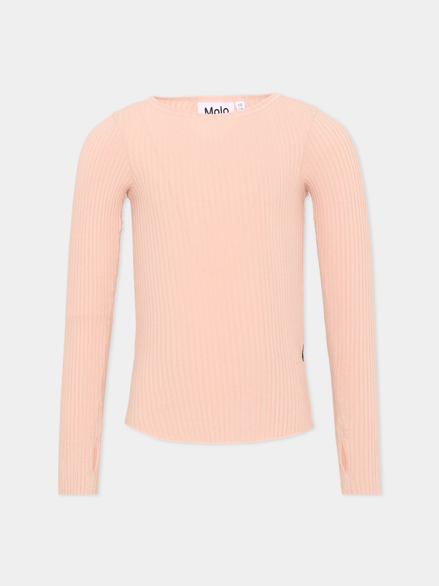 T-shirt rosa a costine per bambina,Molo,2W26A404 8058