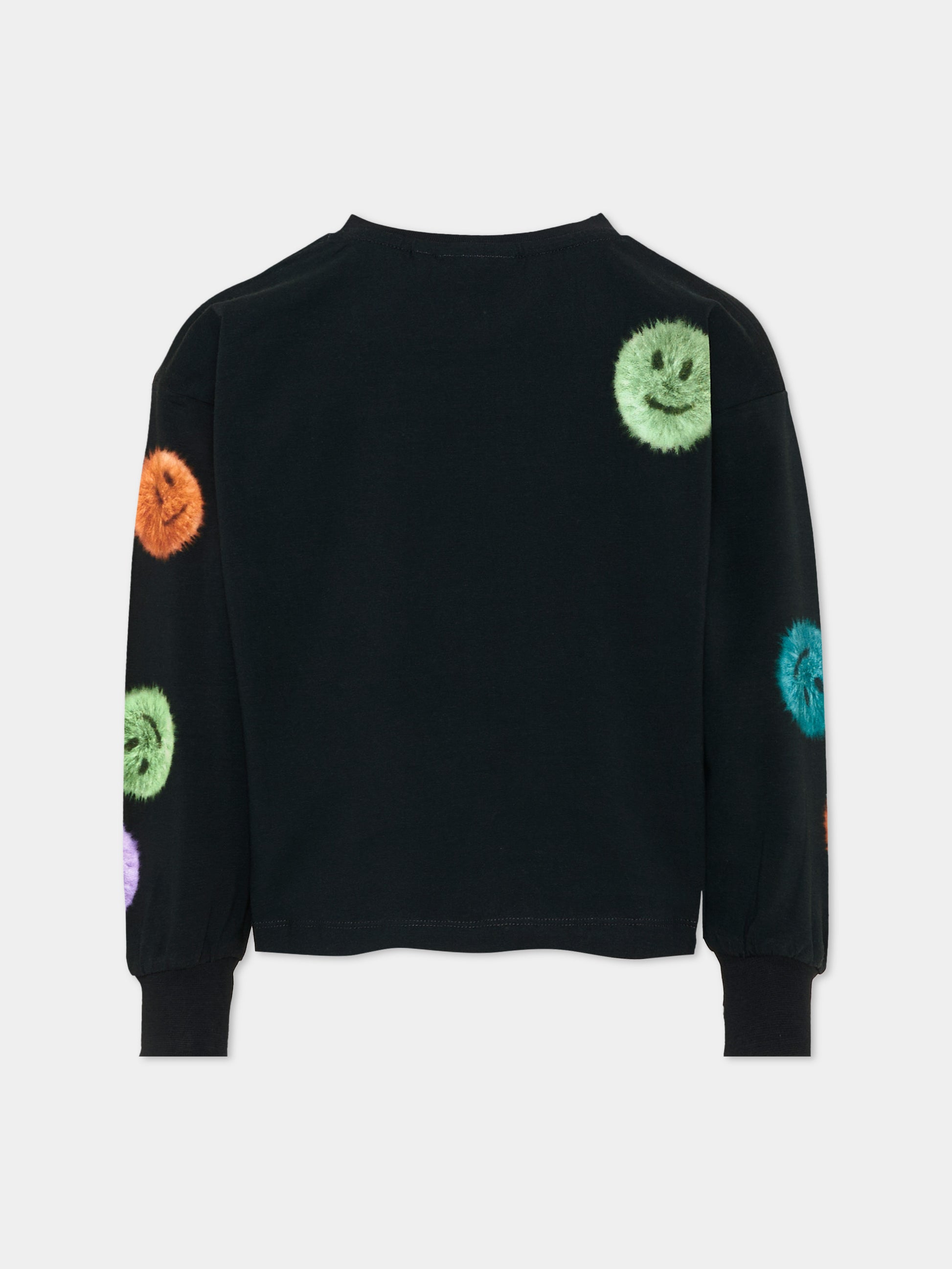 T-Shirt nera Reniza per bambina con smile,Molo,2W26A407 5750