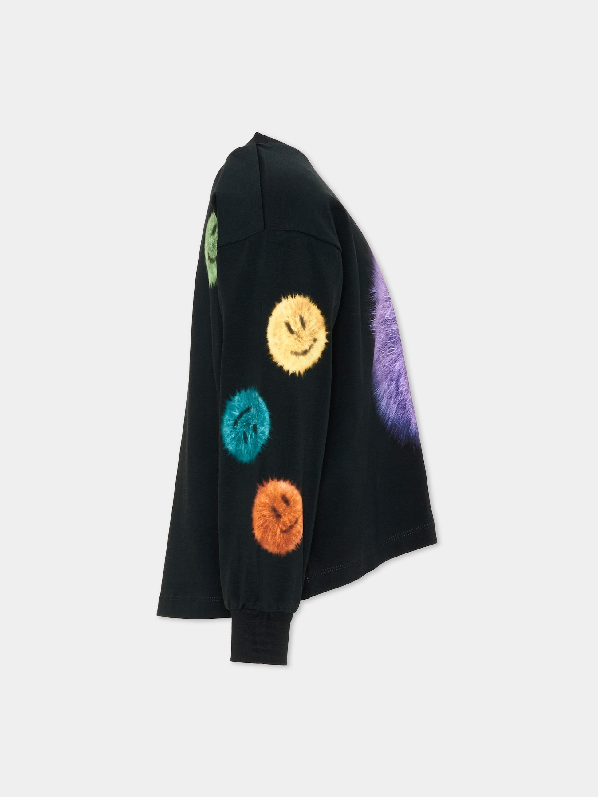 T-Shirt nera Reniza per bambina con smile,Molo,2W26A407 5750