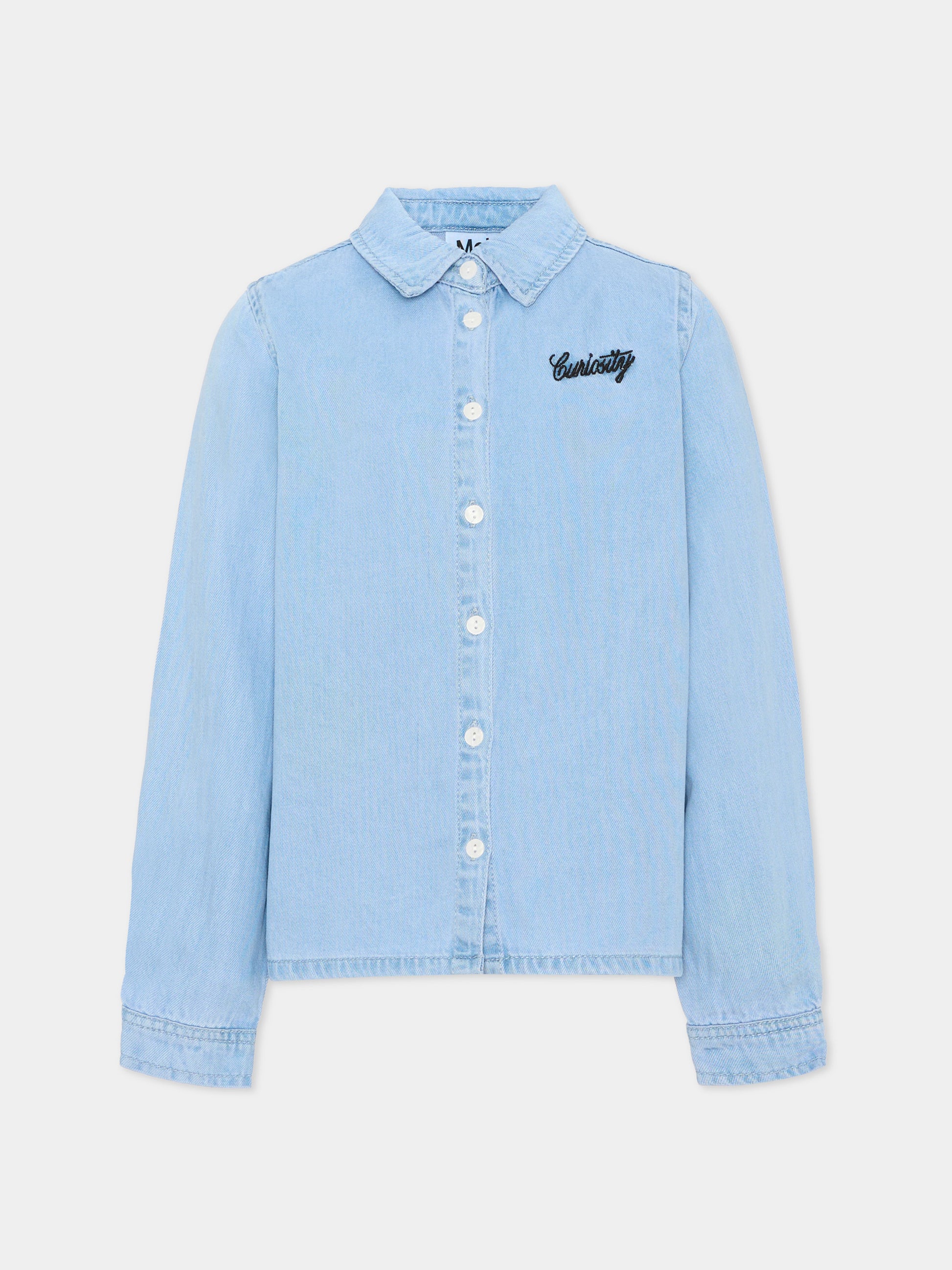 Camicia denim per bambina con ricamo,Molo,2W26C204 5845